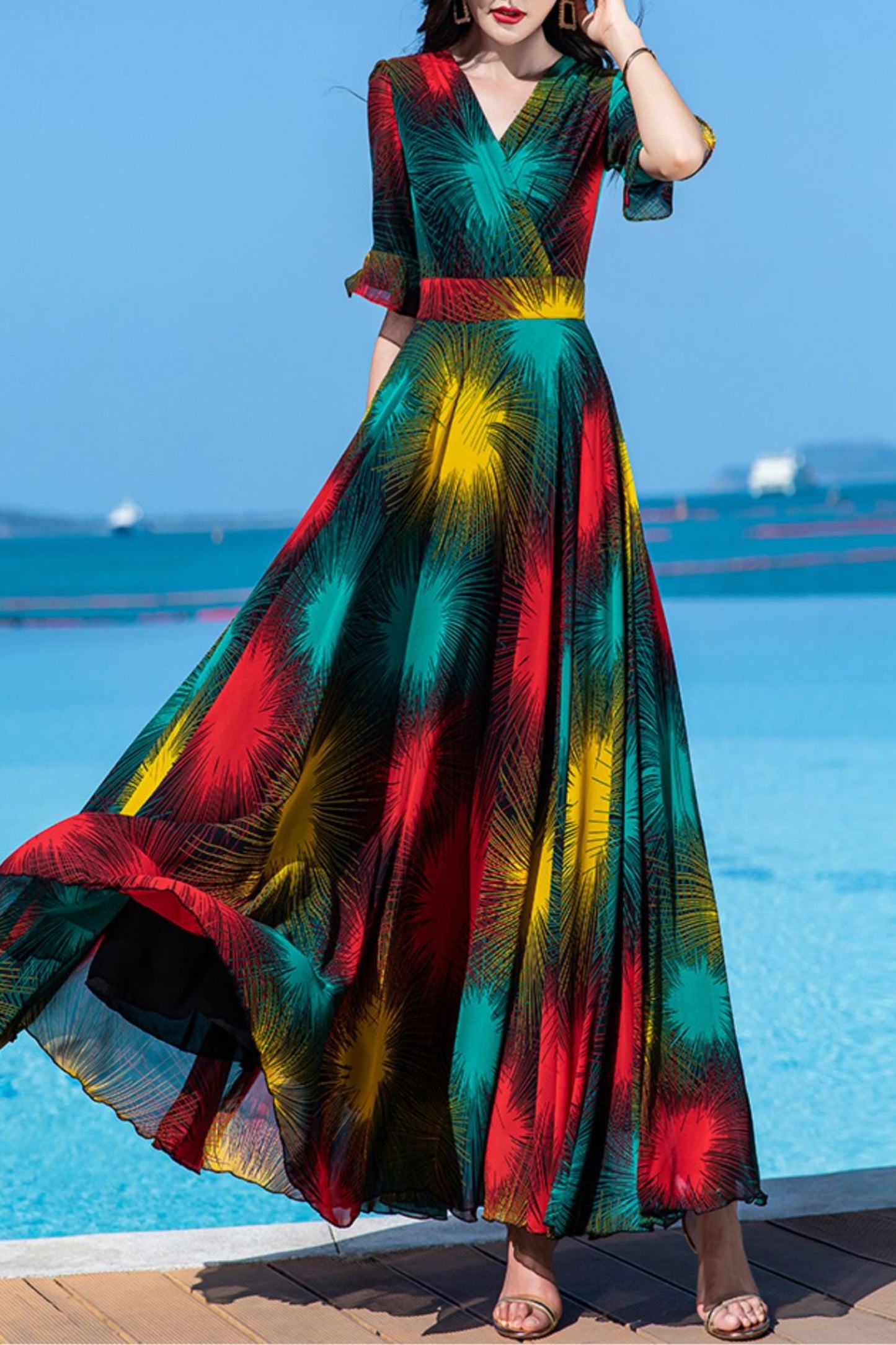 summer new chiffon dress women C4029