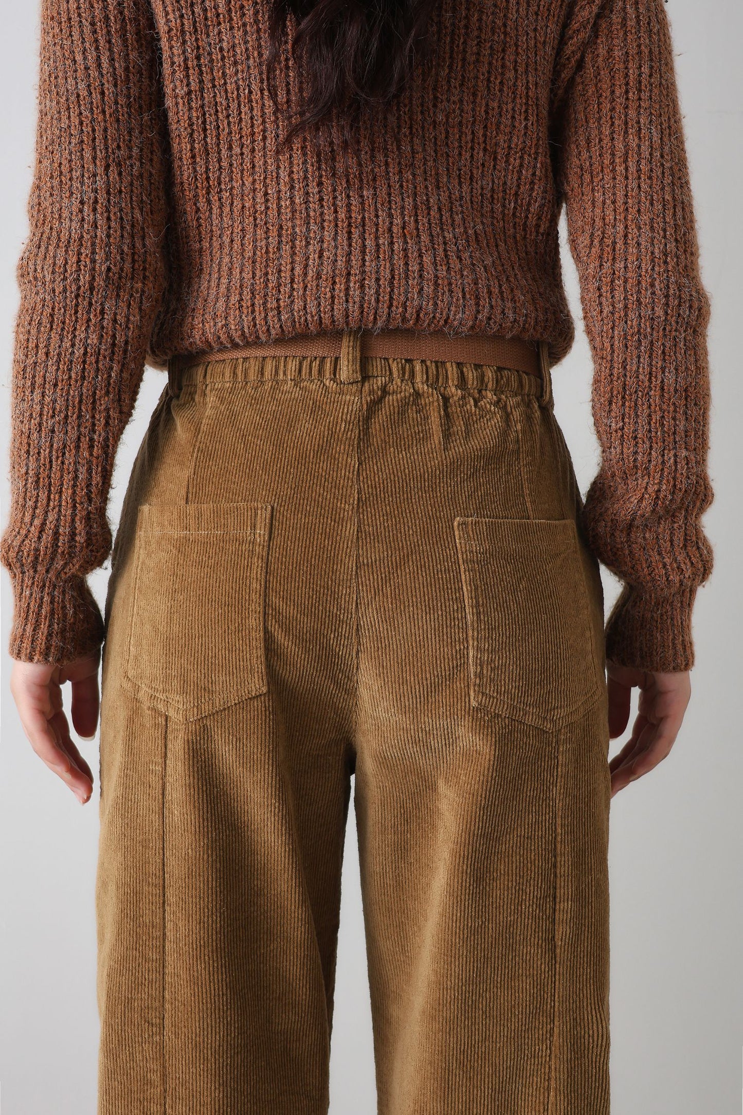 Long casual corduroy pants for women C4347
