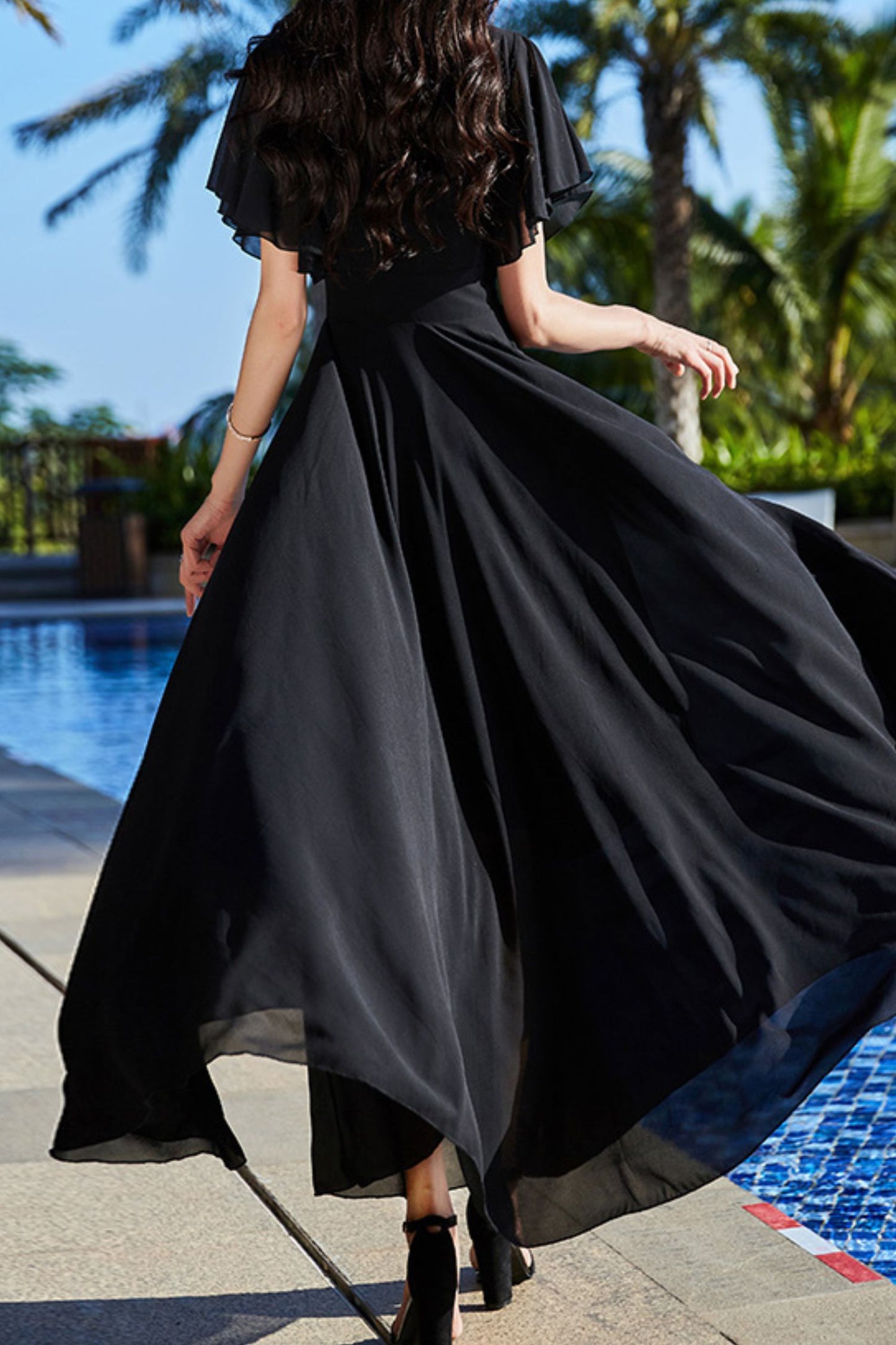 Chiffon summer big swing dress C4109