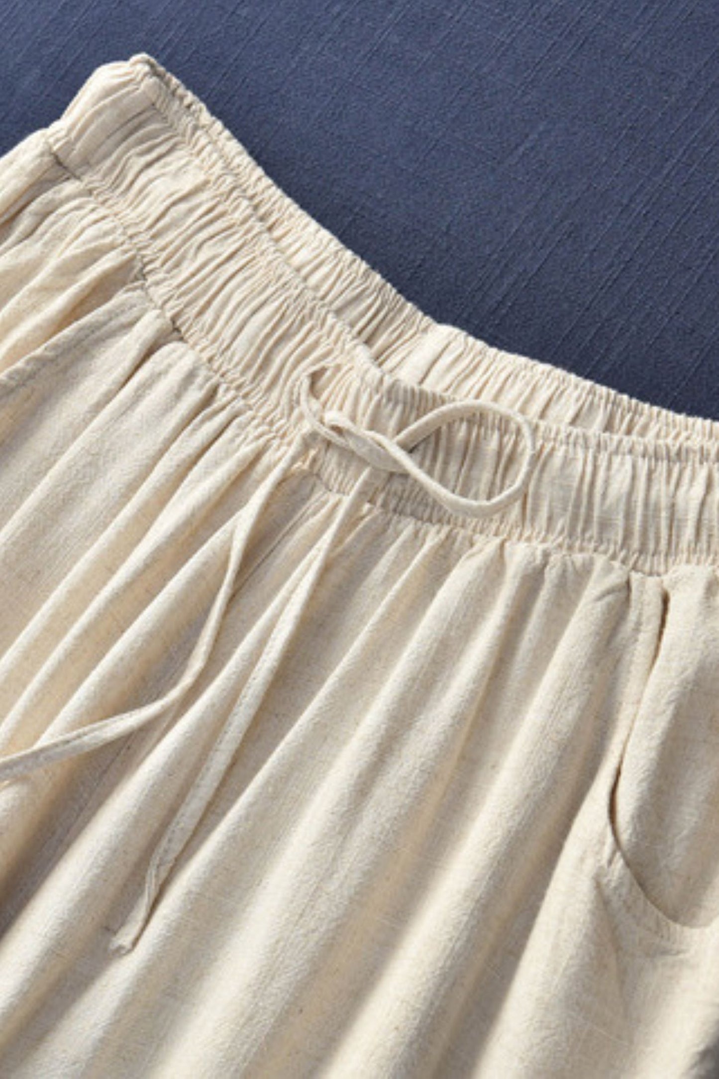 Cotton Linen Wide Leg Pants Loose Linen Straight Leg Pants C3884