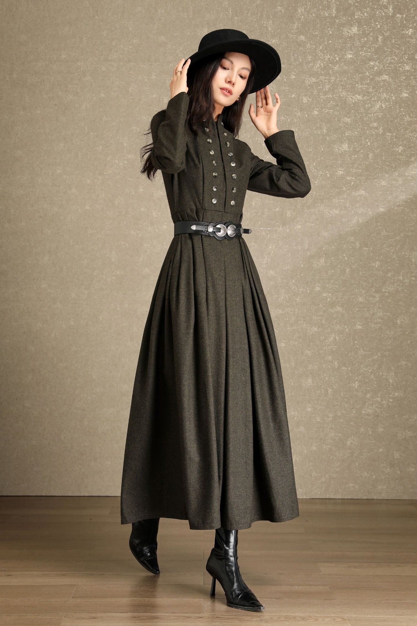 Womens Winter Wool Maxi Dress C4642