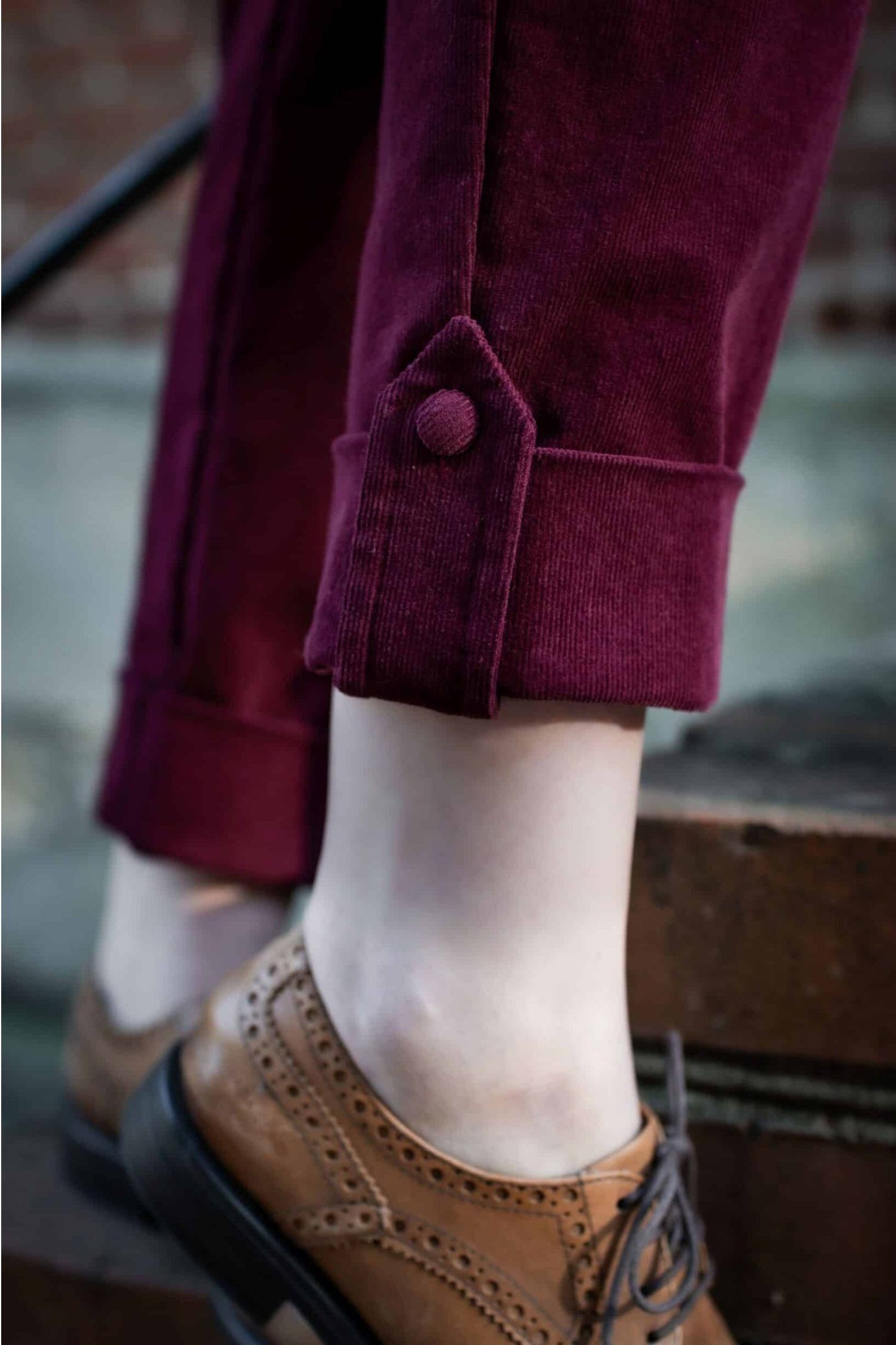 High waist corduroy long pants women TT0124