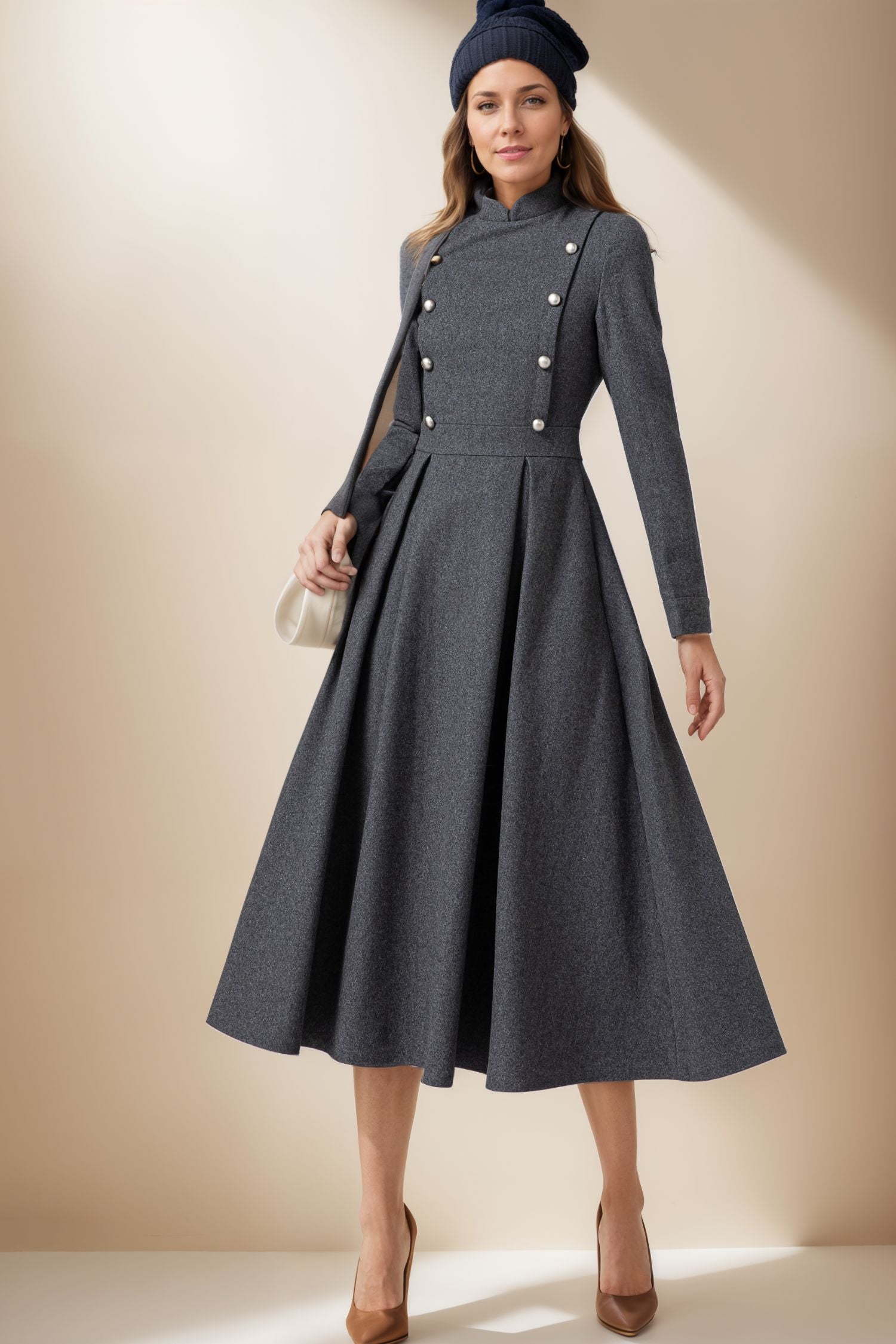 Winter Wool Maxi Dress Women C4045 YLISTYLE Winter Wool Maxi Dress Women C4045 YLISTYLE