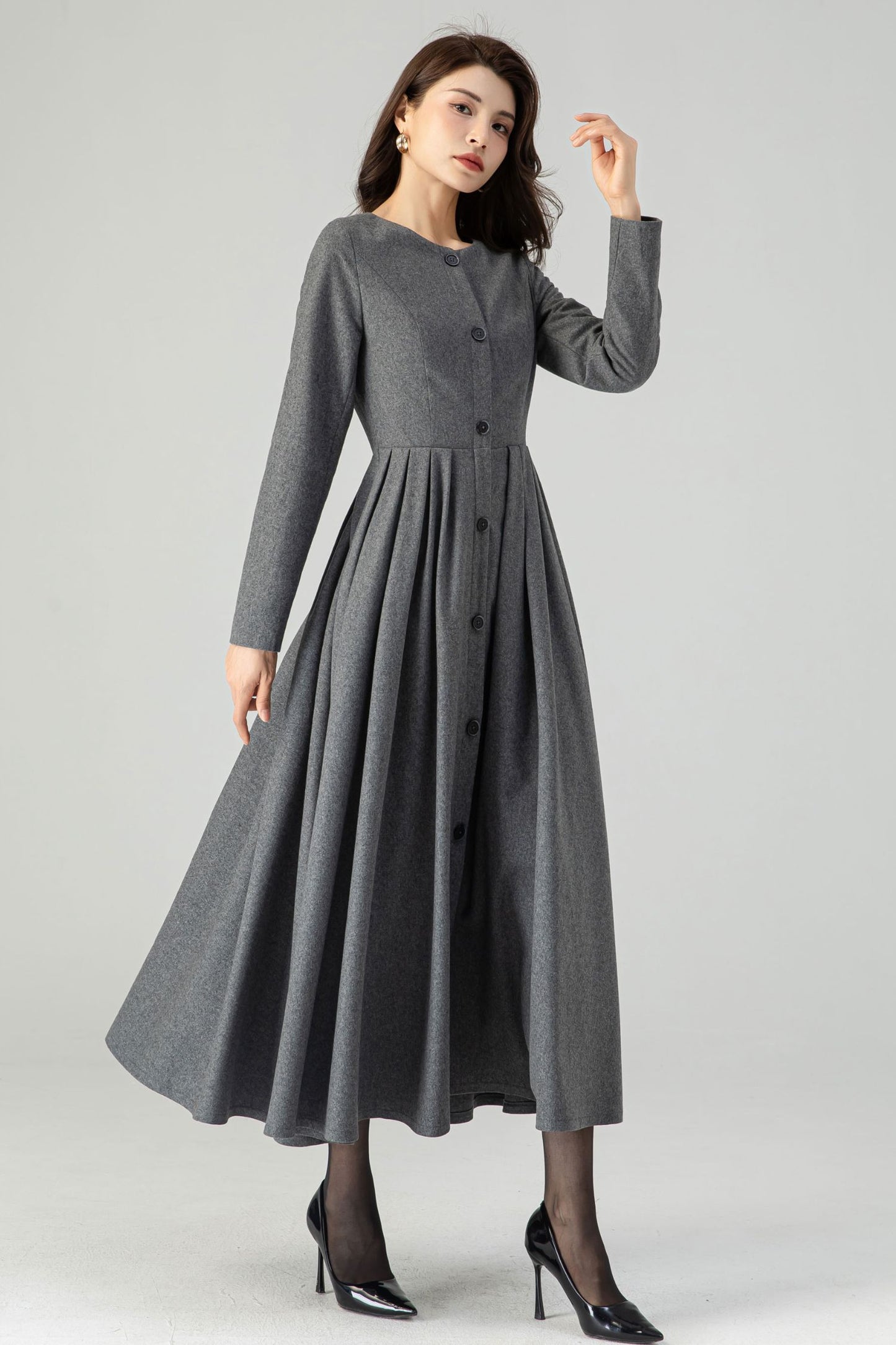 Midi Button Front Dress C3614-Size S US6 #CK2301167