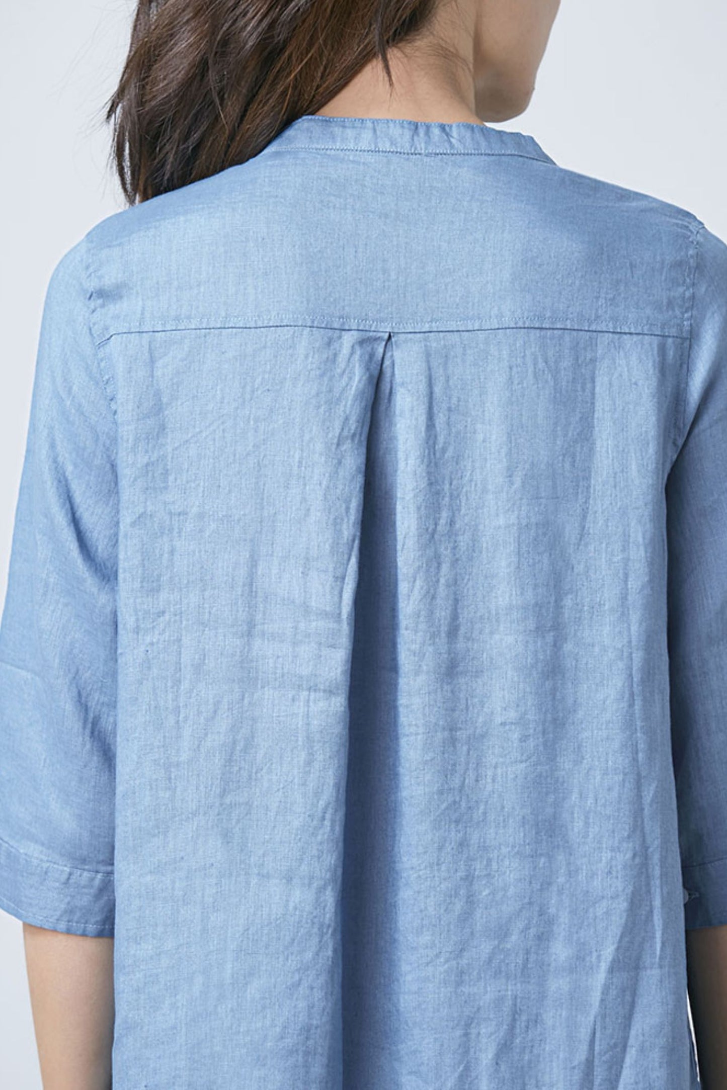 Summer casual blue linen dress C1669