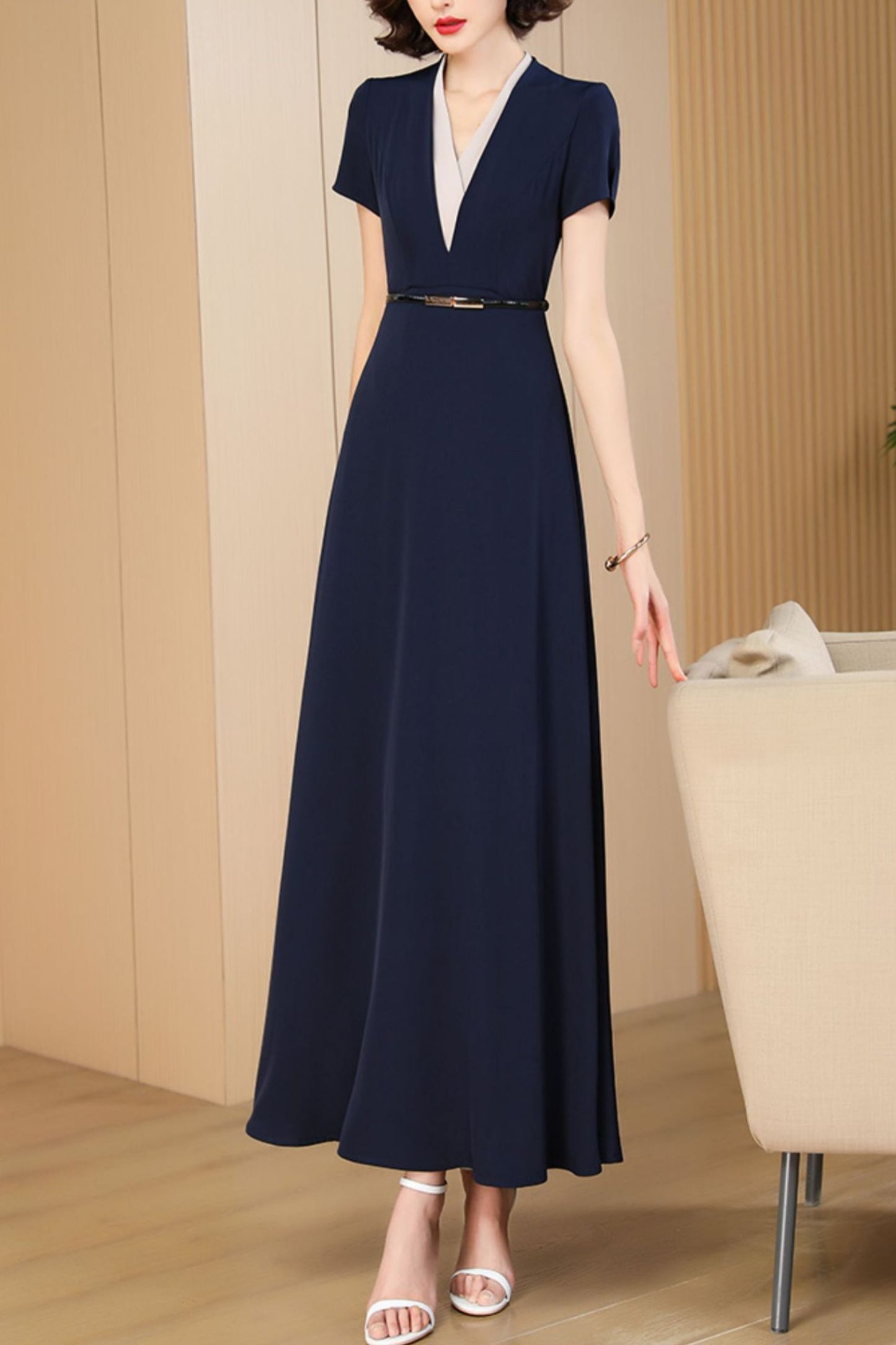 navy blue women summer dress C4079