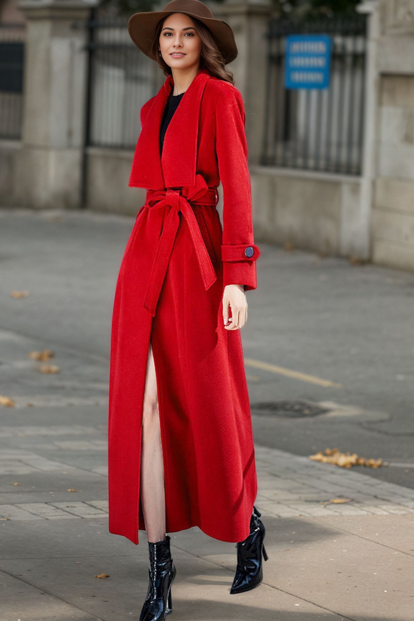 Wool Trench Coat for Women C4951
