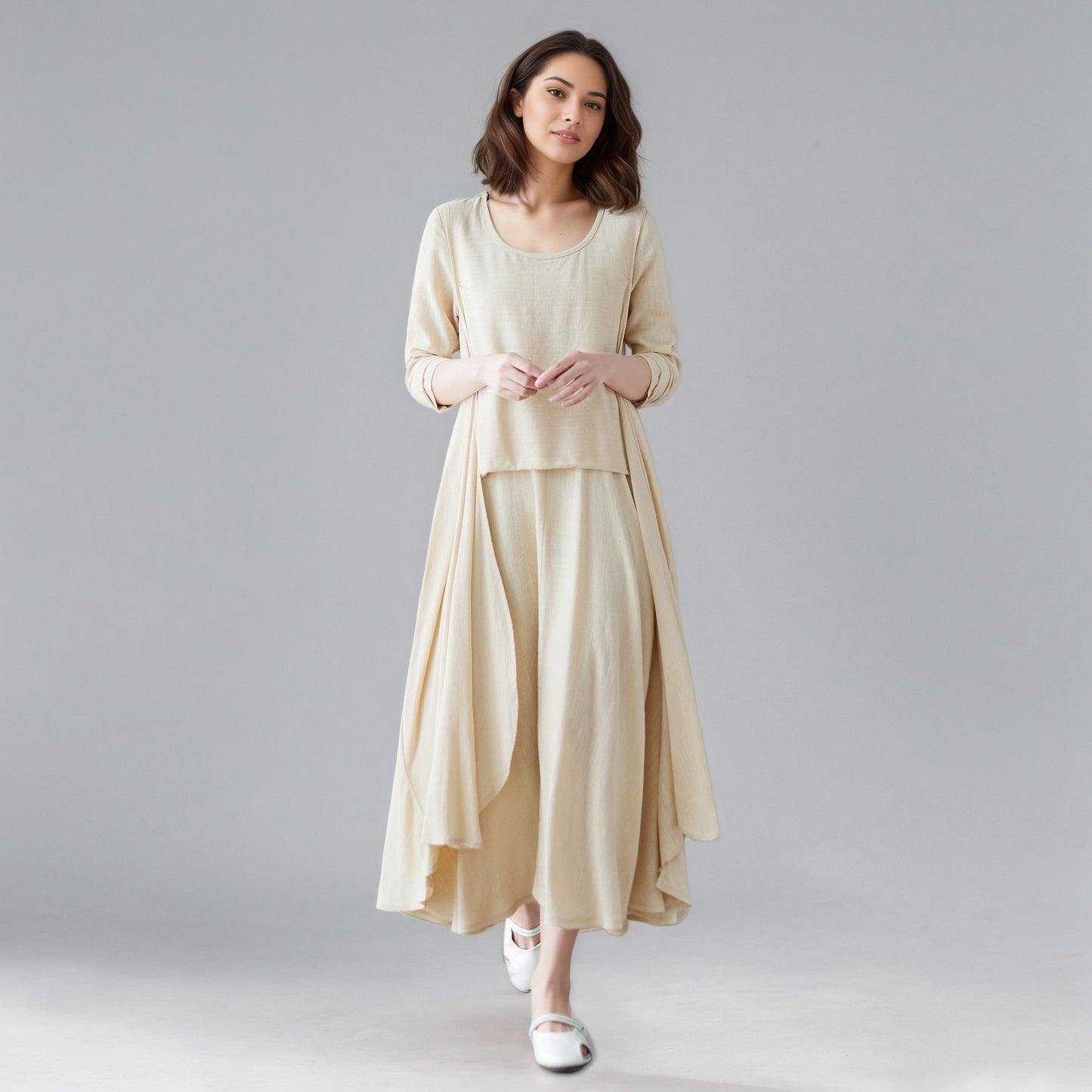 Asymmetrical Linen dress C5157