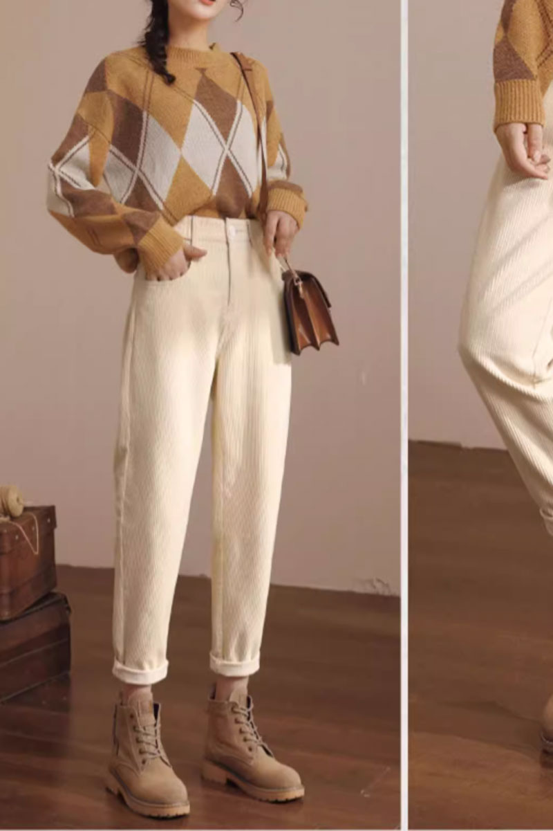 casual winter corduroy long pants women C3793