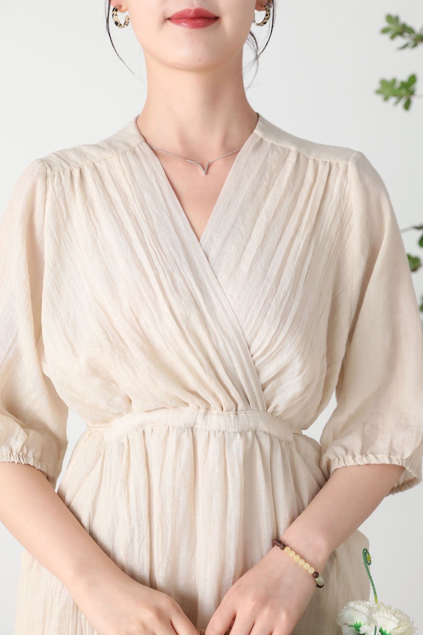 Summer Beige Long Dress C3253