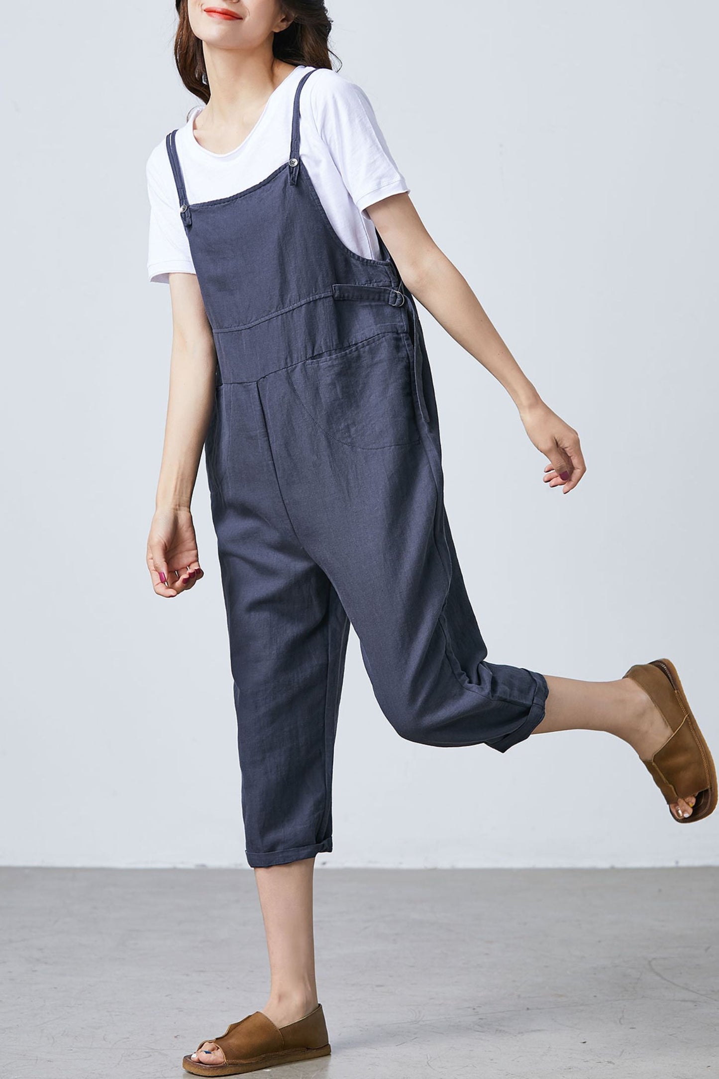 Women Casual Loose Linen Jumpsuits C1690