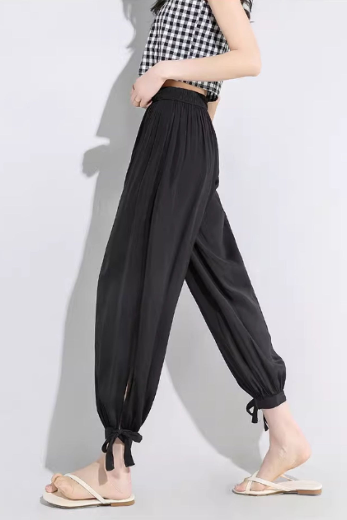 Loose fit summer chiffon pants women C4909