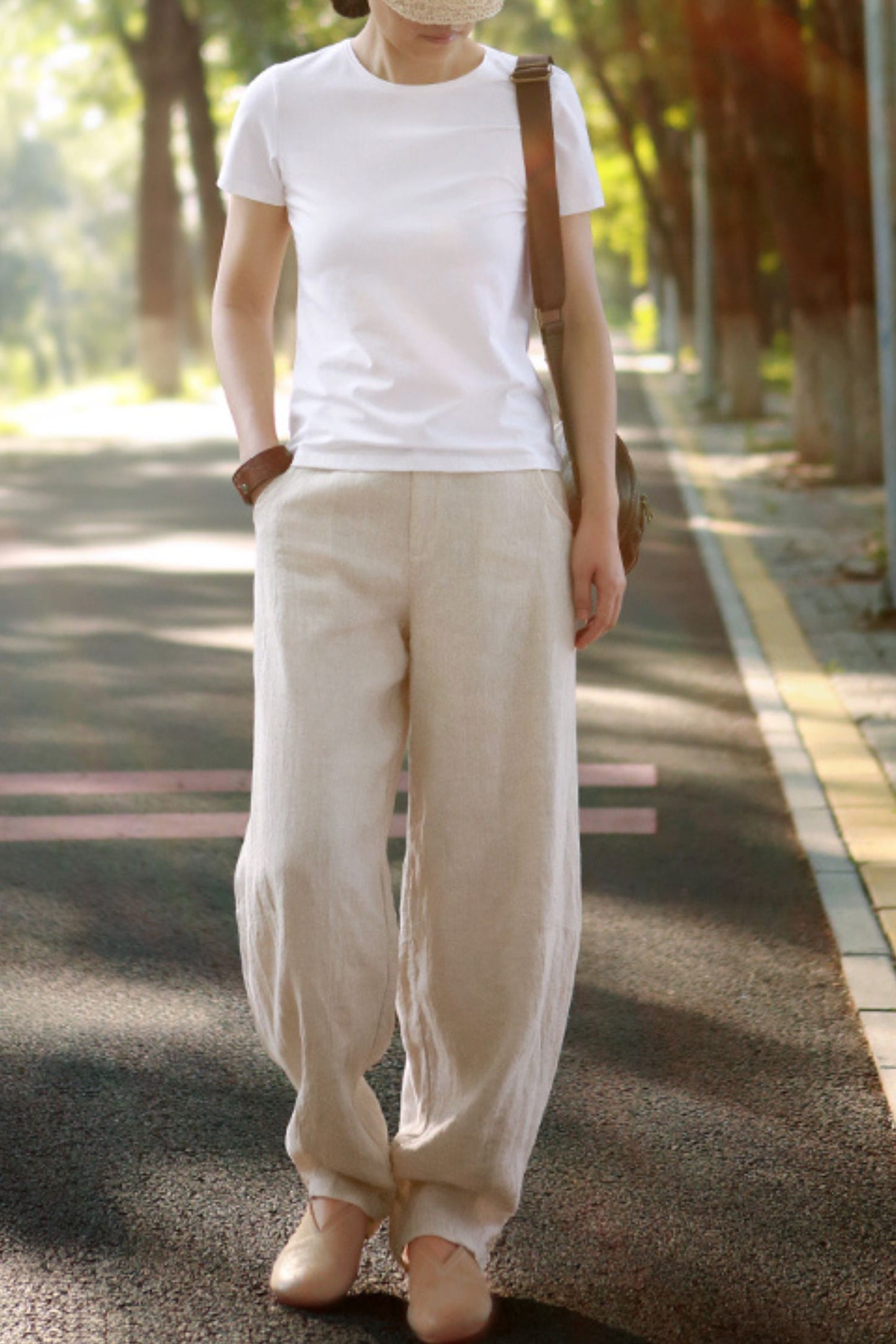 Spring and summer linen lantern pants L0613