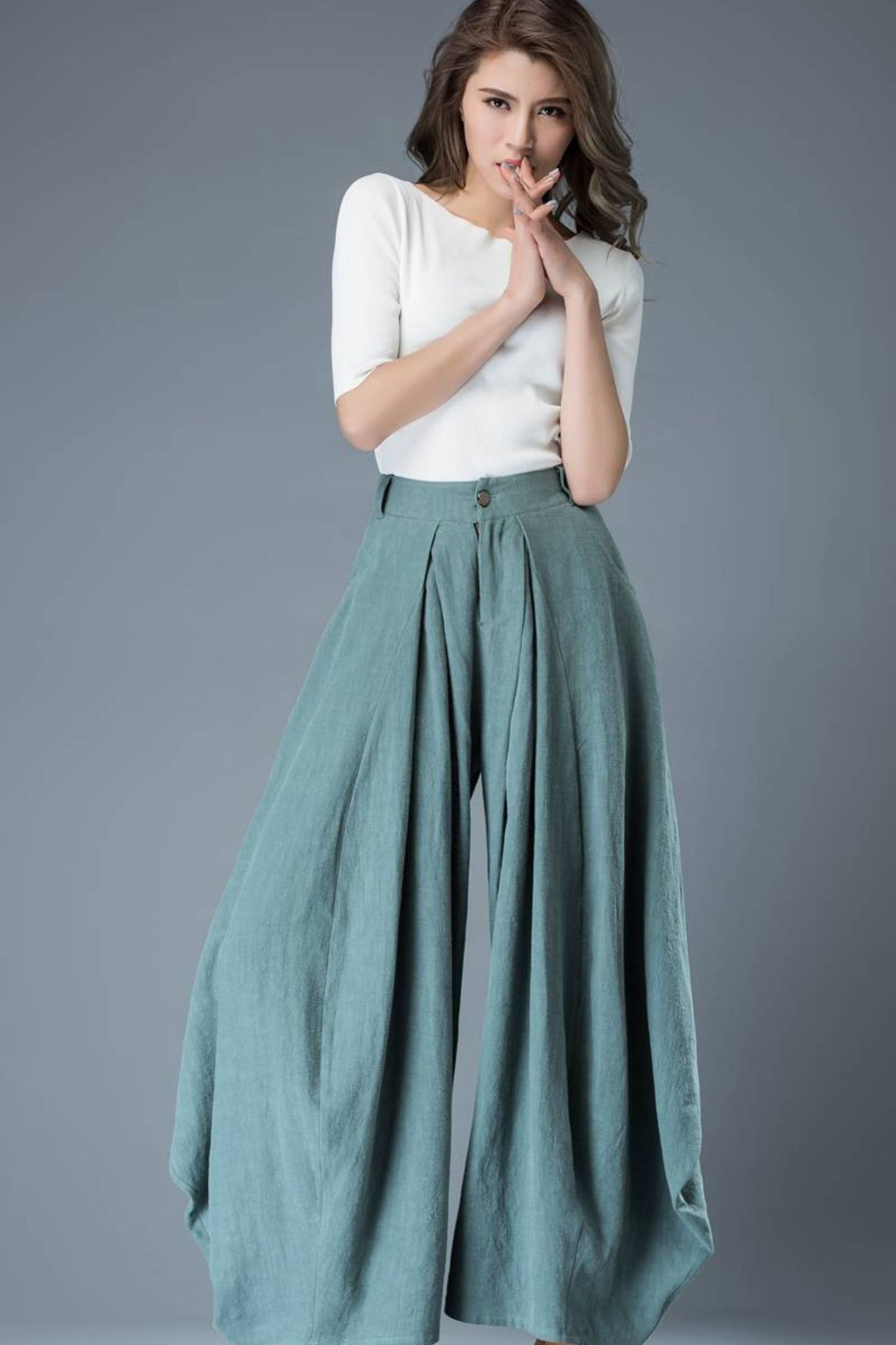 palazzo pants, Wide leg pants, linen pants woman C835