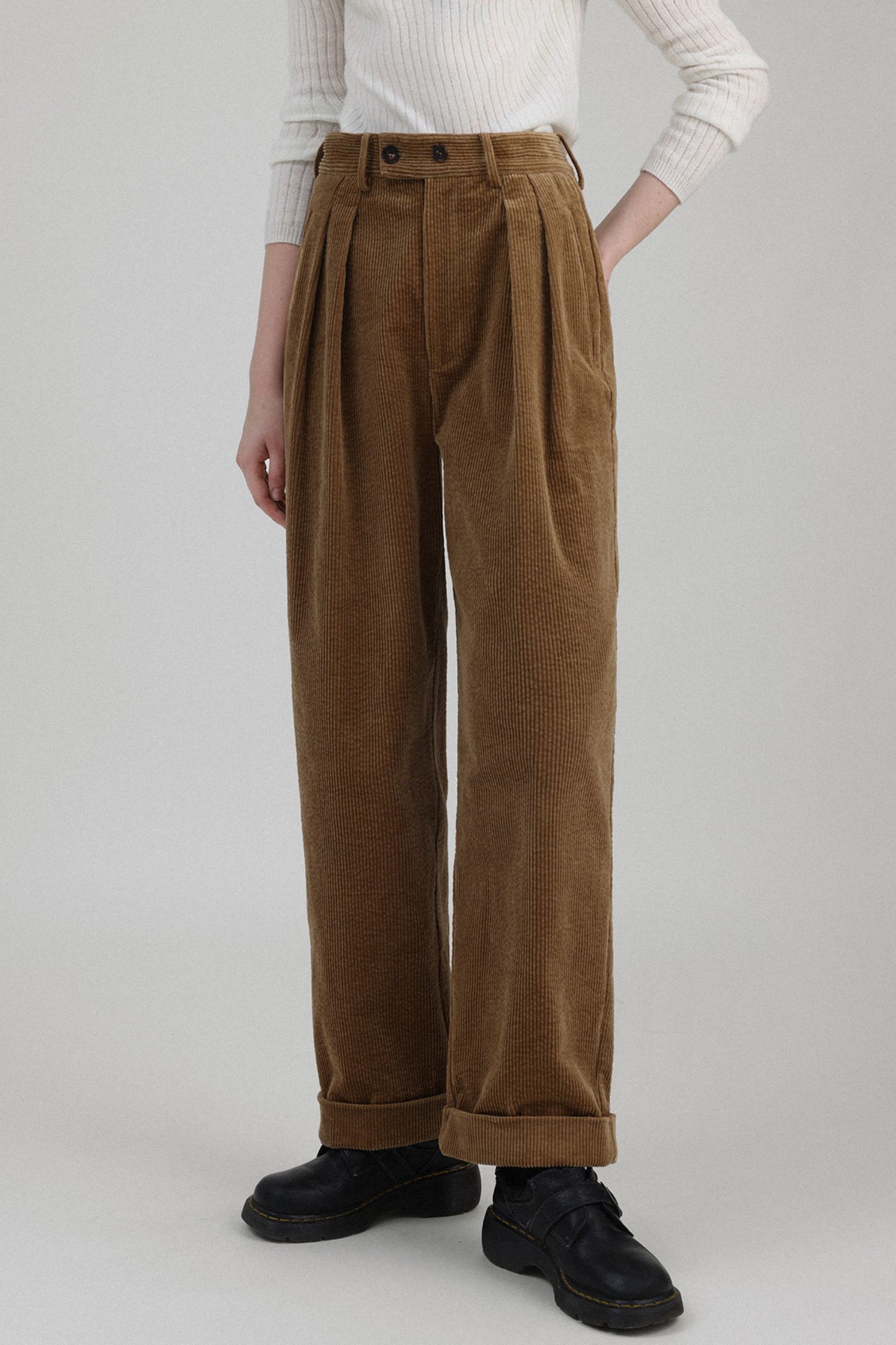 Long casual winter wool corduroy pants women TT0172