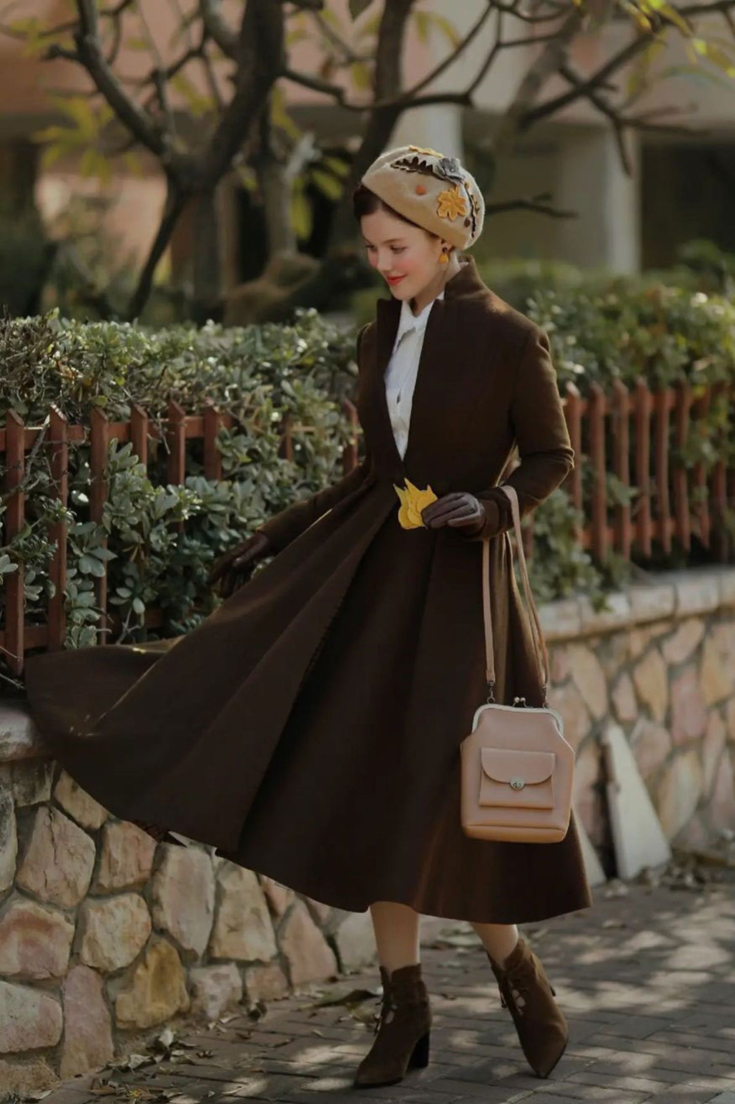 Long Wool Swing Coat Women C2658