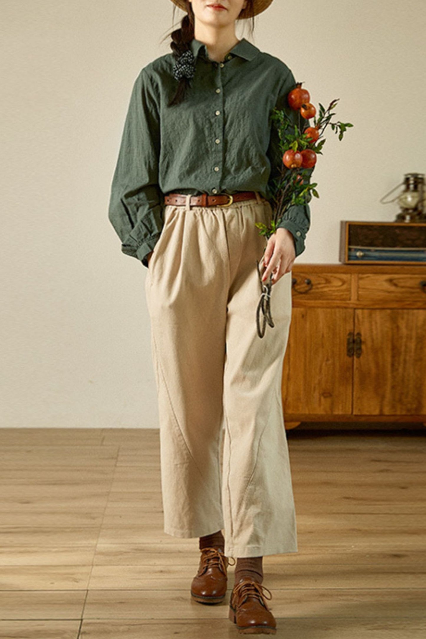 Loose Long Sleeve Plaid Shirt  TT0024