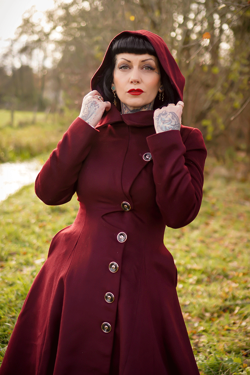 Hooded Asymmetric Winter Wool Coat C3783