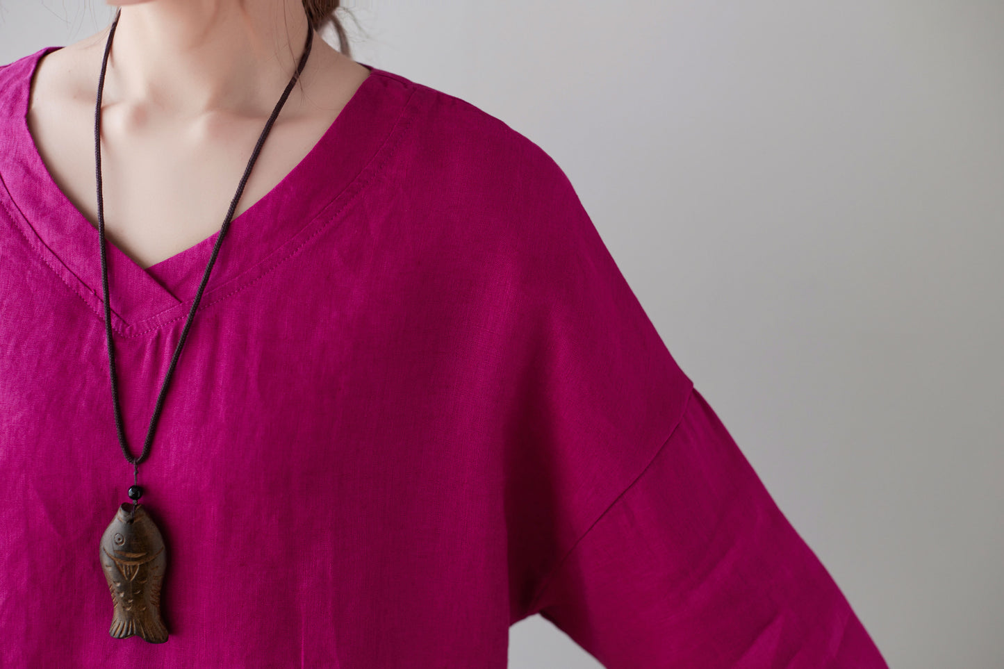 Plus size Linen blouse, Oversized Linen blouse C2127