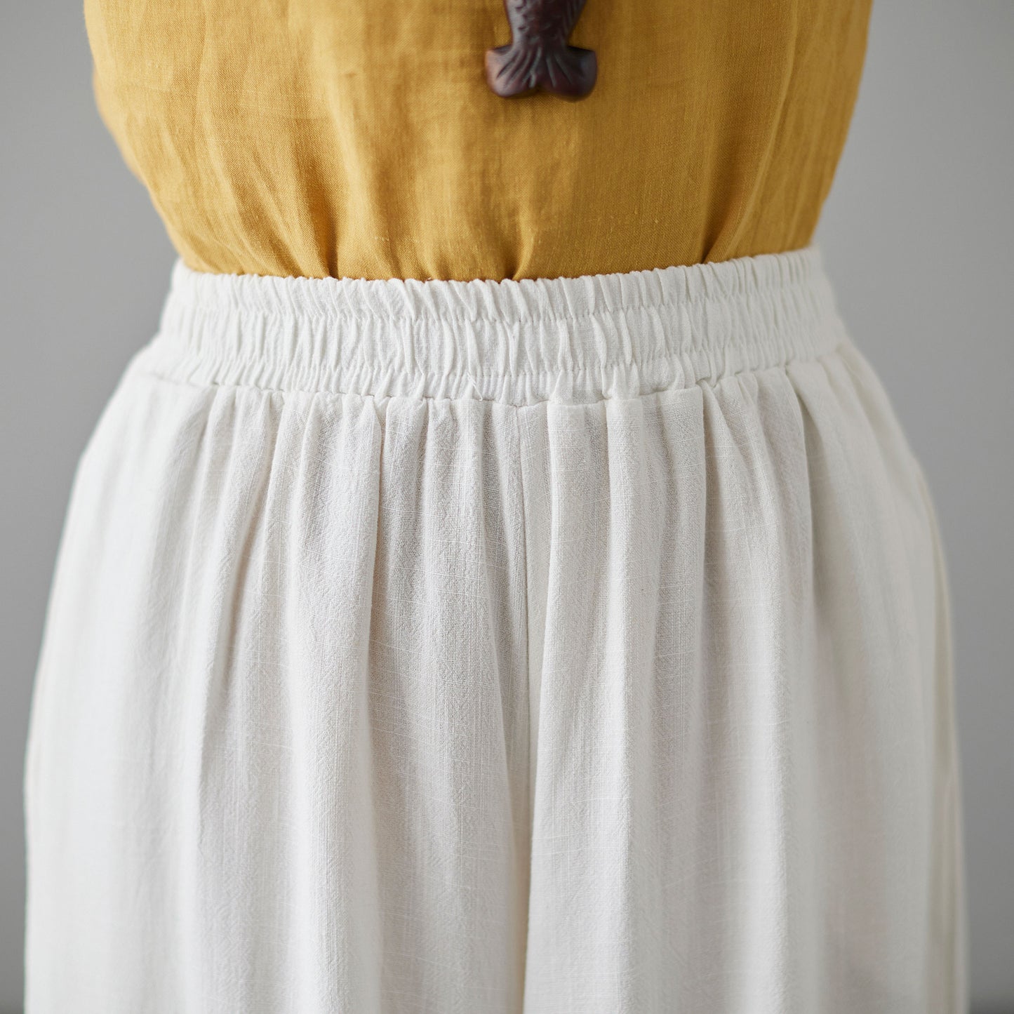 Vintage Inspired Wide Leg Linen Pants C2123