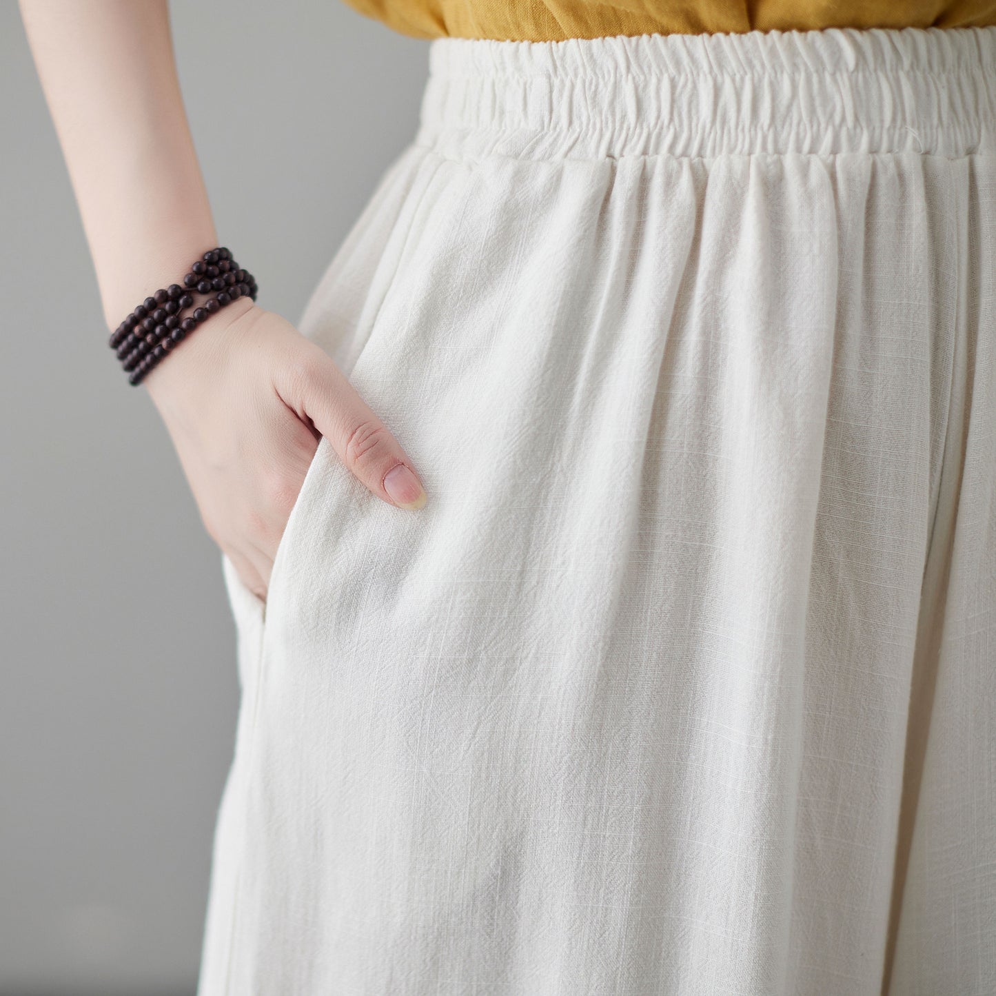 Vintage Inspired Wide Leg Linen Pants C2123