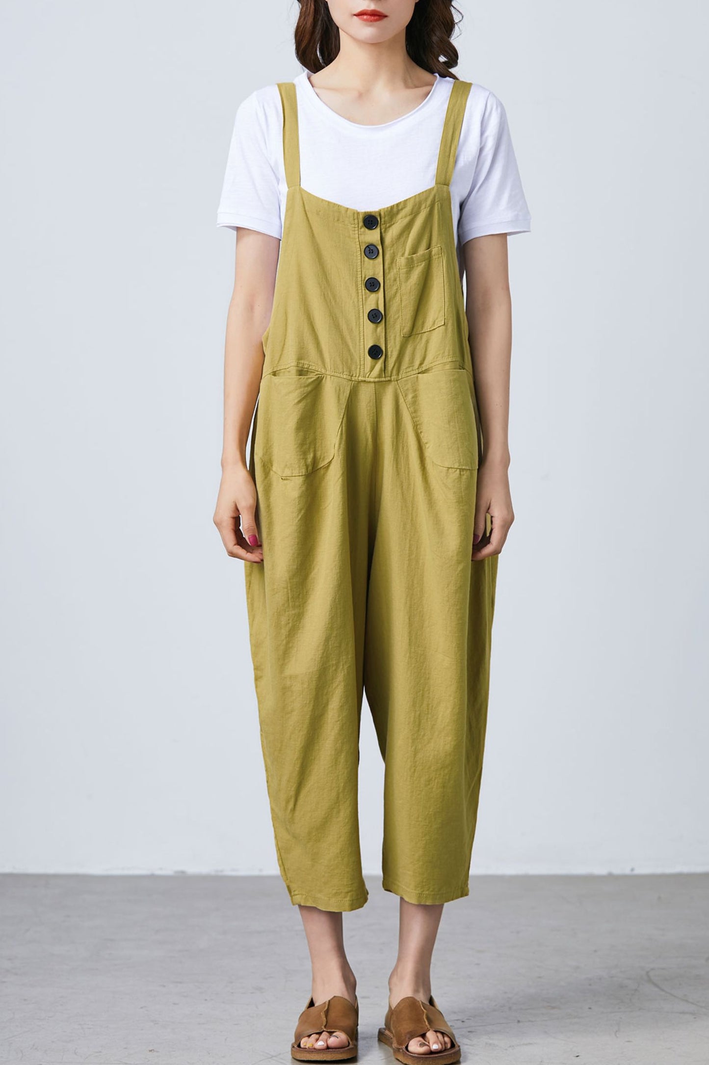 Women Casual Loose Linen Jumpsuits C1689