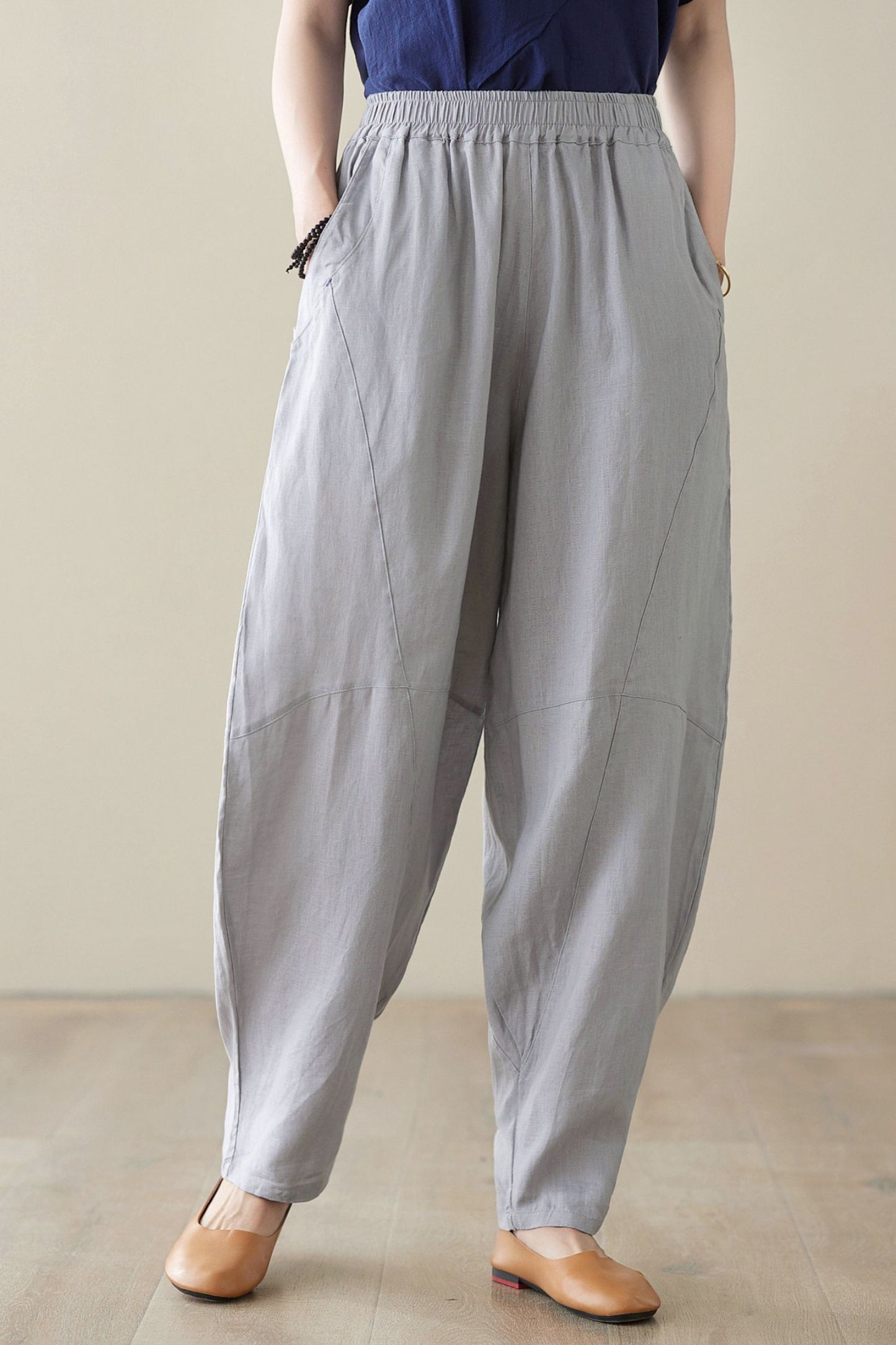 Women's Wide Leg Linen Pants C3956