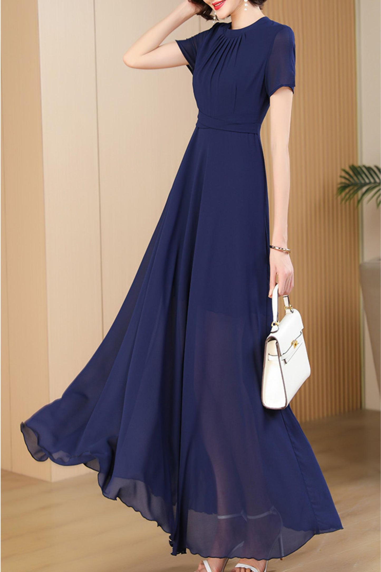 navy blue summer new dress C4088