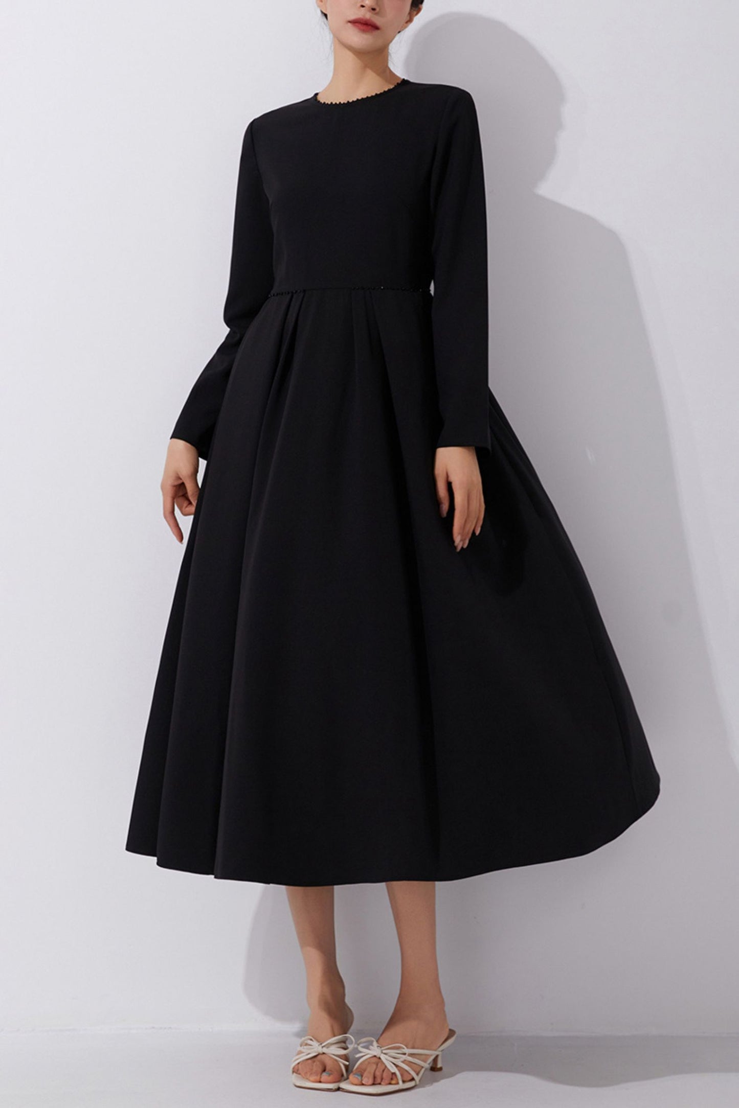 Women's Long Sleeves Black Party Dress C3898