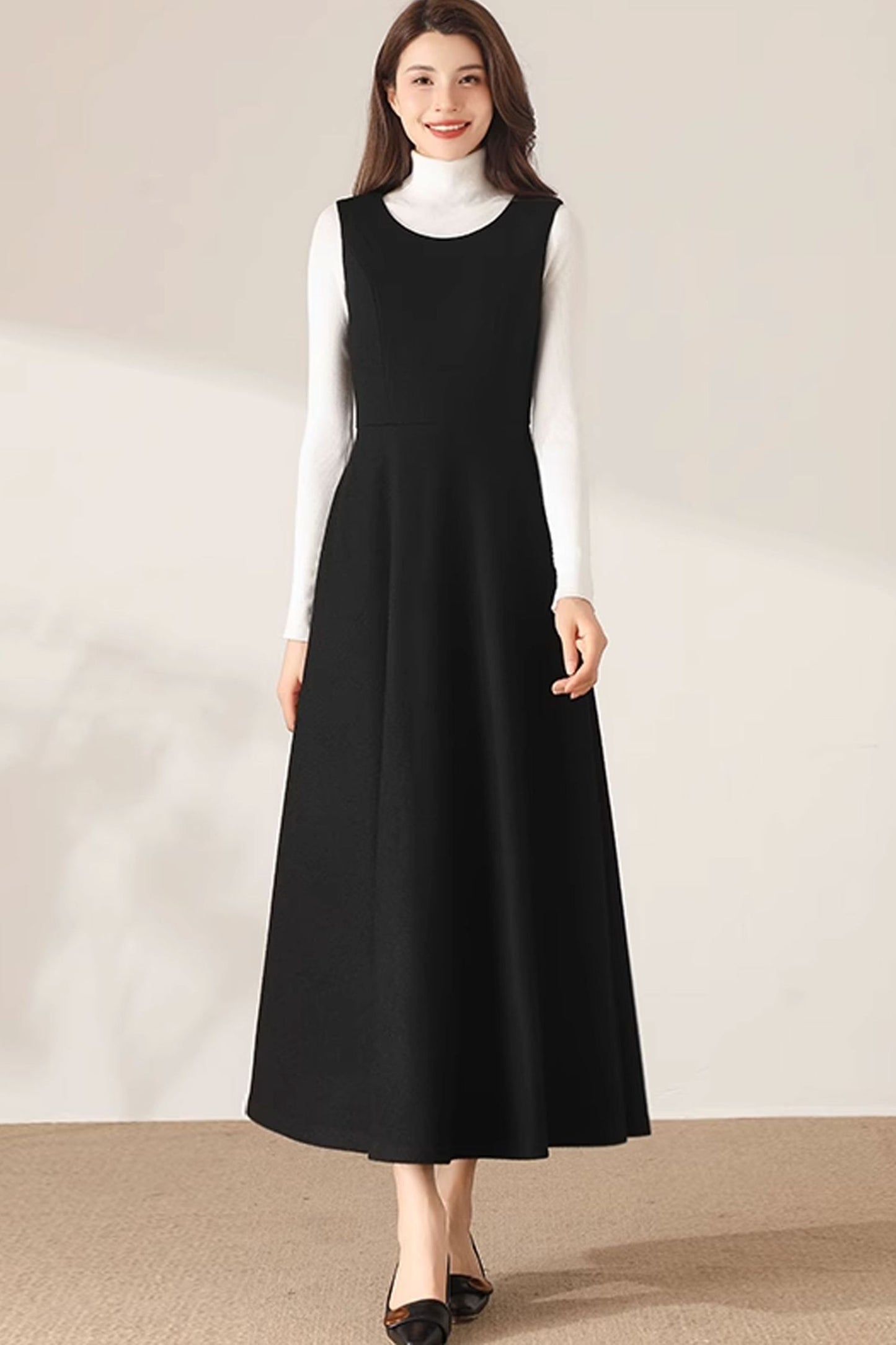 Womens Winter Pinafore Wool Dress C3690