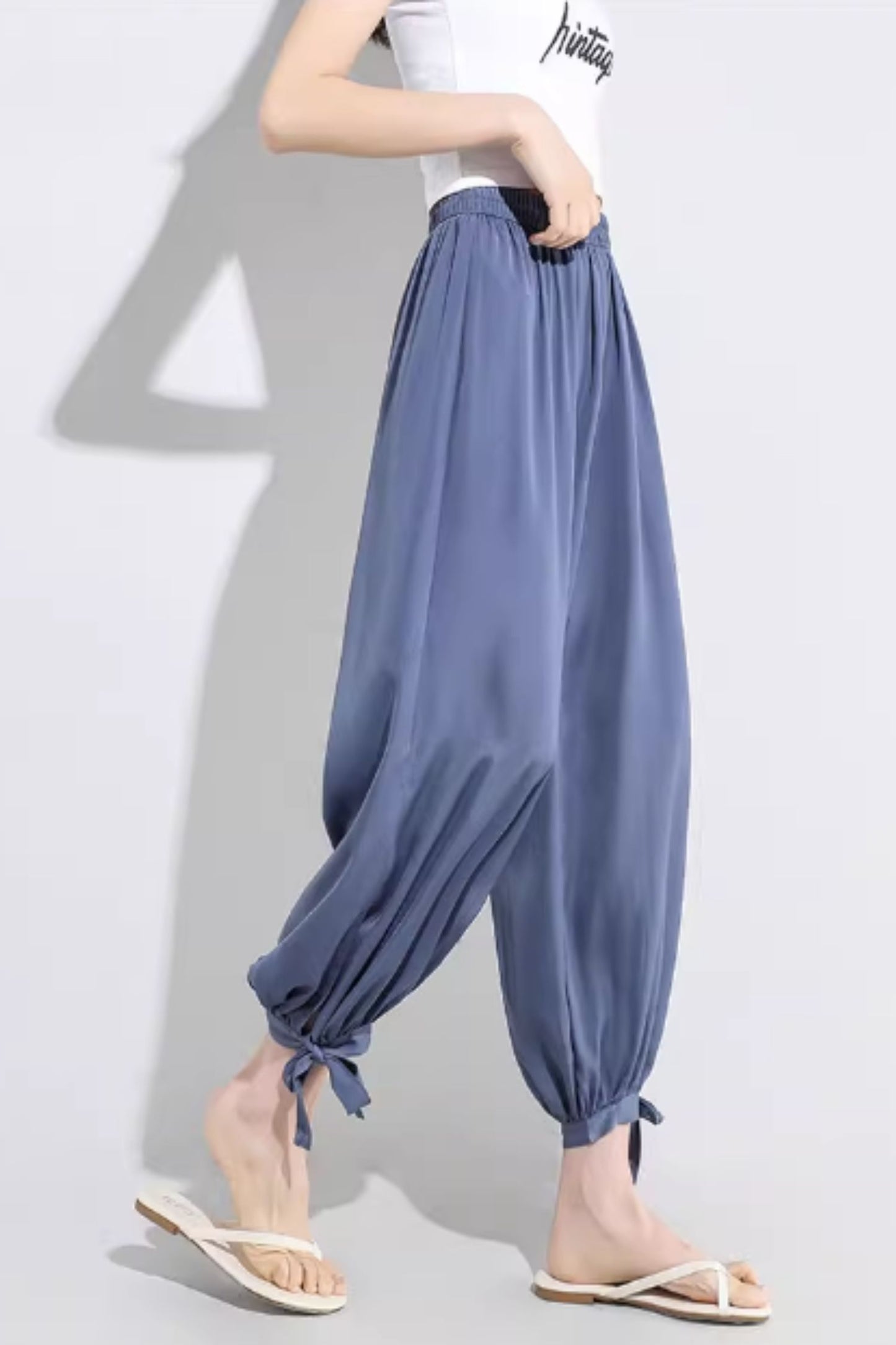 Loose fit summer chiffon pants women C4909