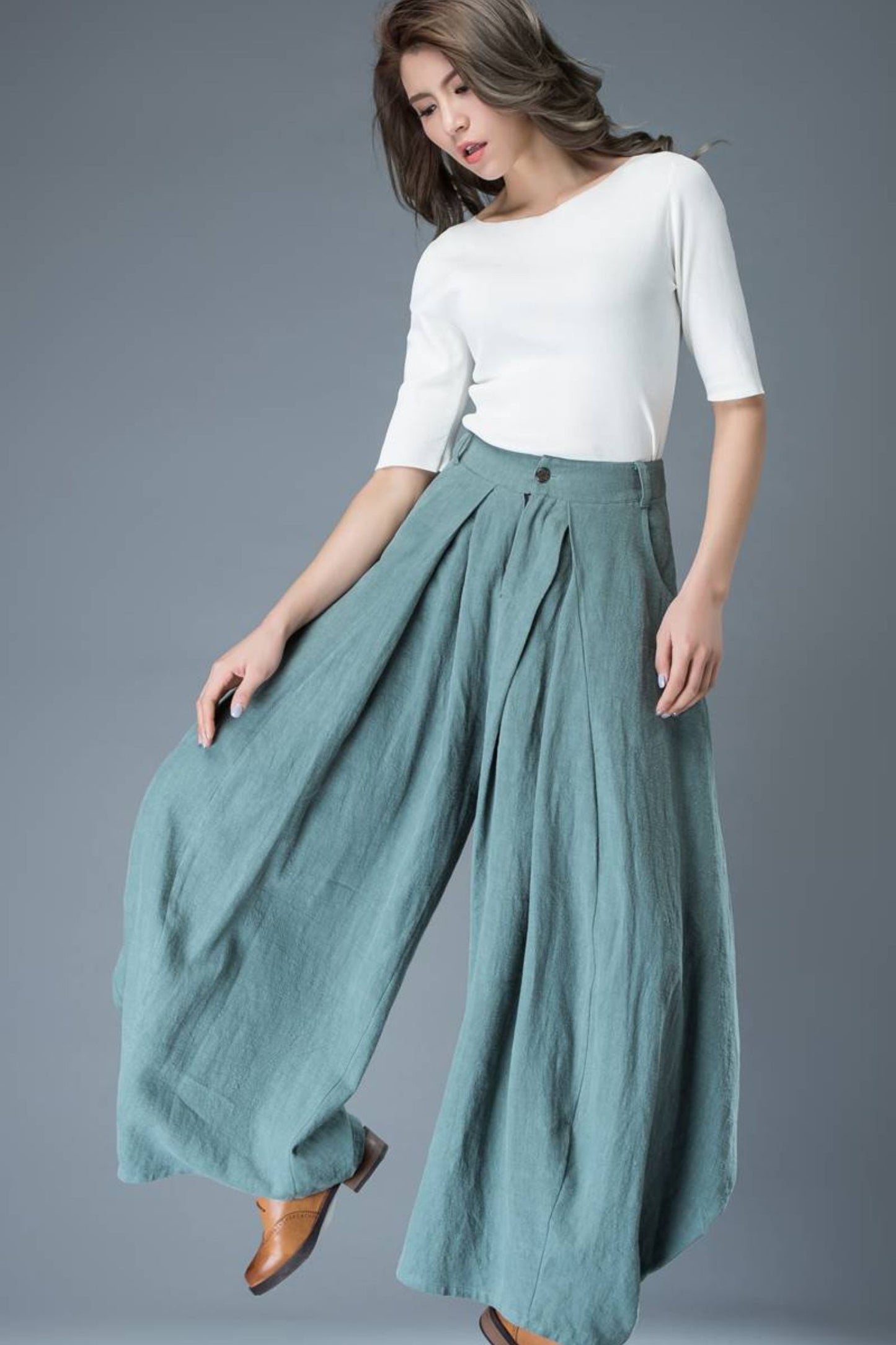 palazzo pants, Wide leg pants, linen pants woman C835