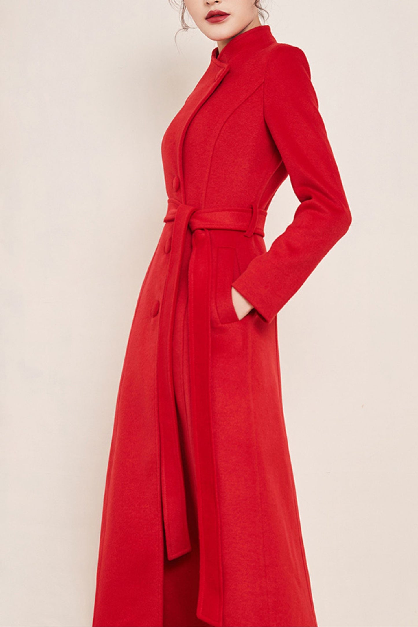 women's winter long wool coat C4150