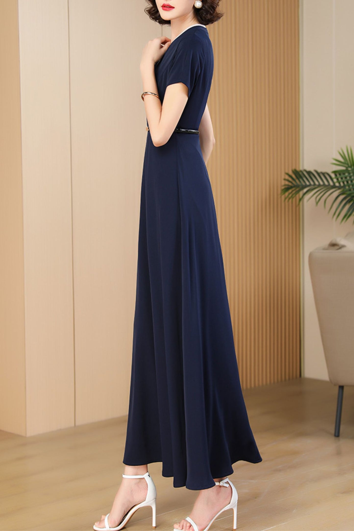 navy blue women summer dress C4079