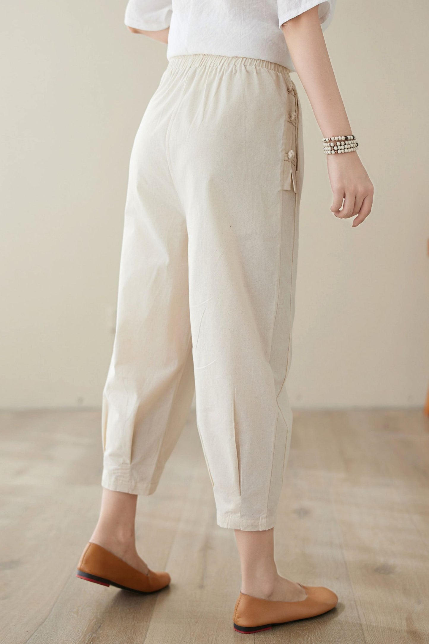 Women's linen Casual Pants with pockets C3969