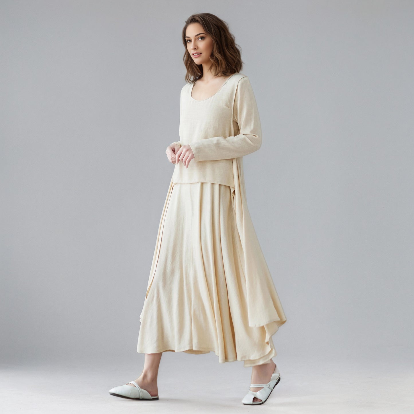 Asymmetrical Linen dress C5157