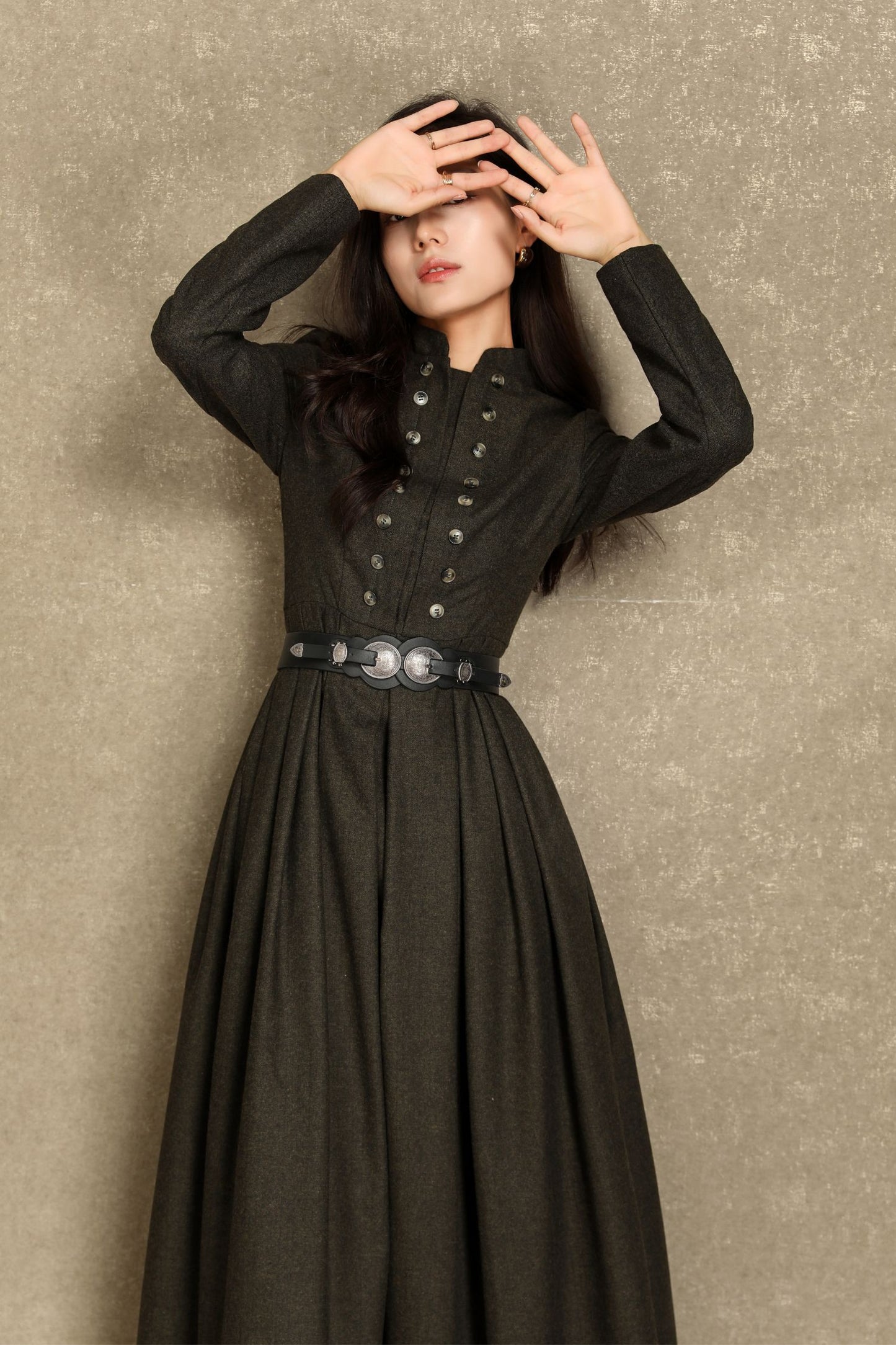 Womens Winter Wool Maxi Dress C4642