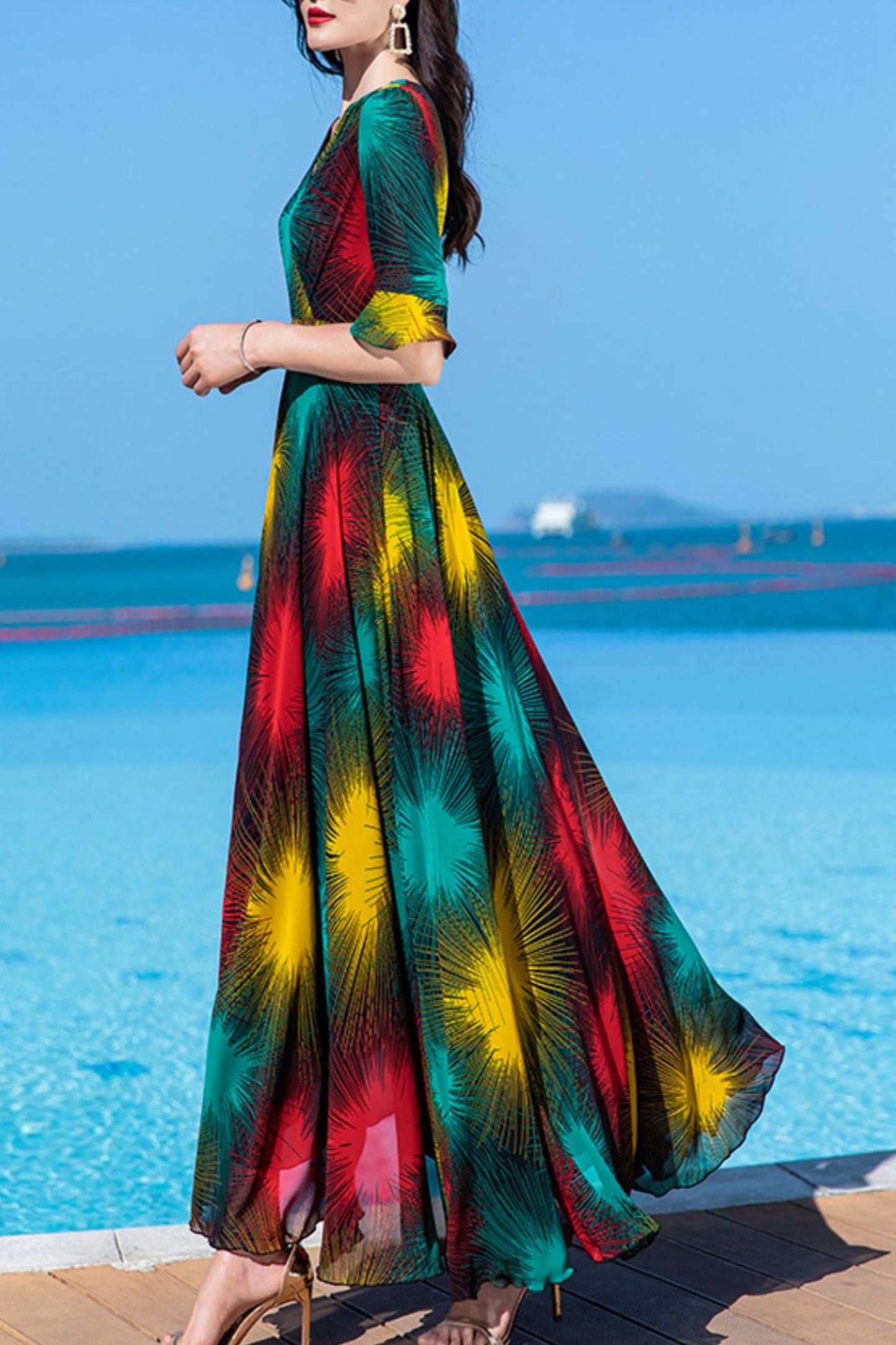 summer new chiffon dress women C4029