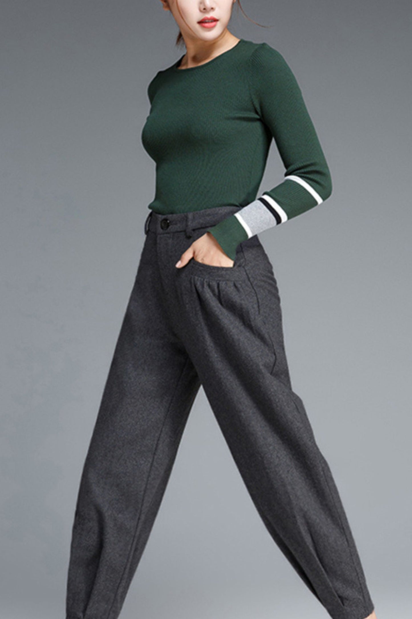 Winter wool womens office pants c5098