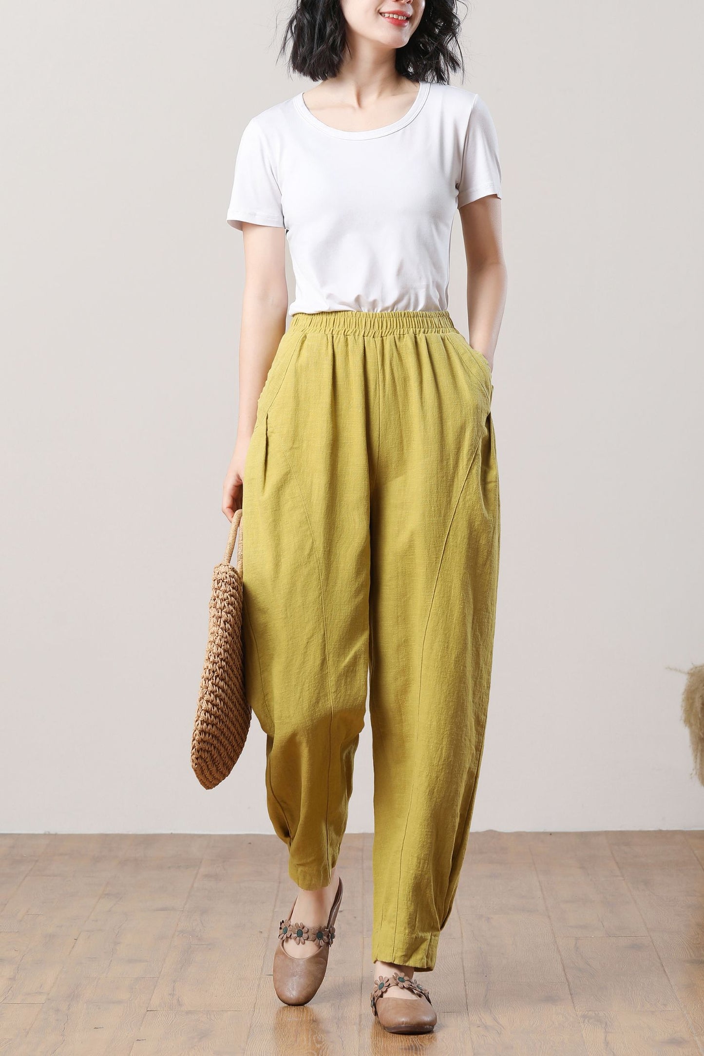 Women's Long Casual Linen Pants C3284
