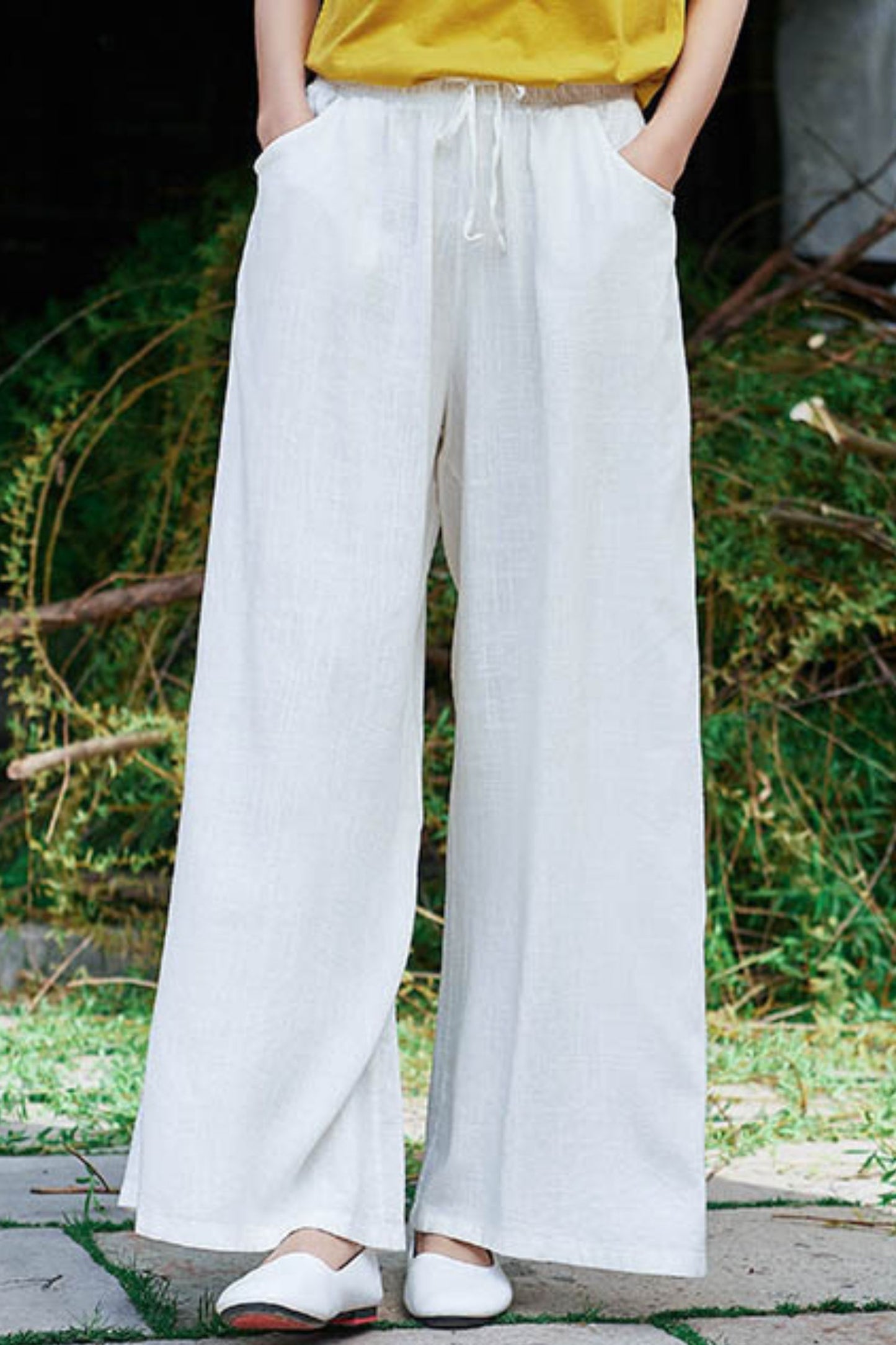 spring and summer cotton and linen wide-legged pants TT0019