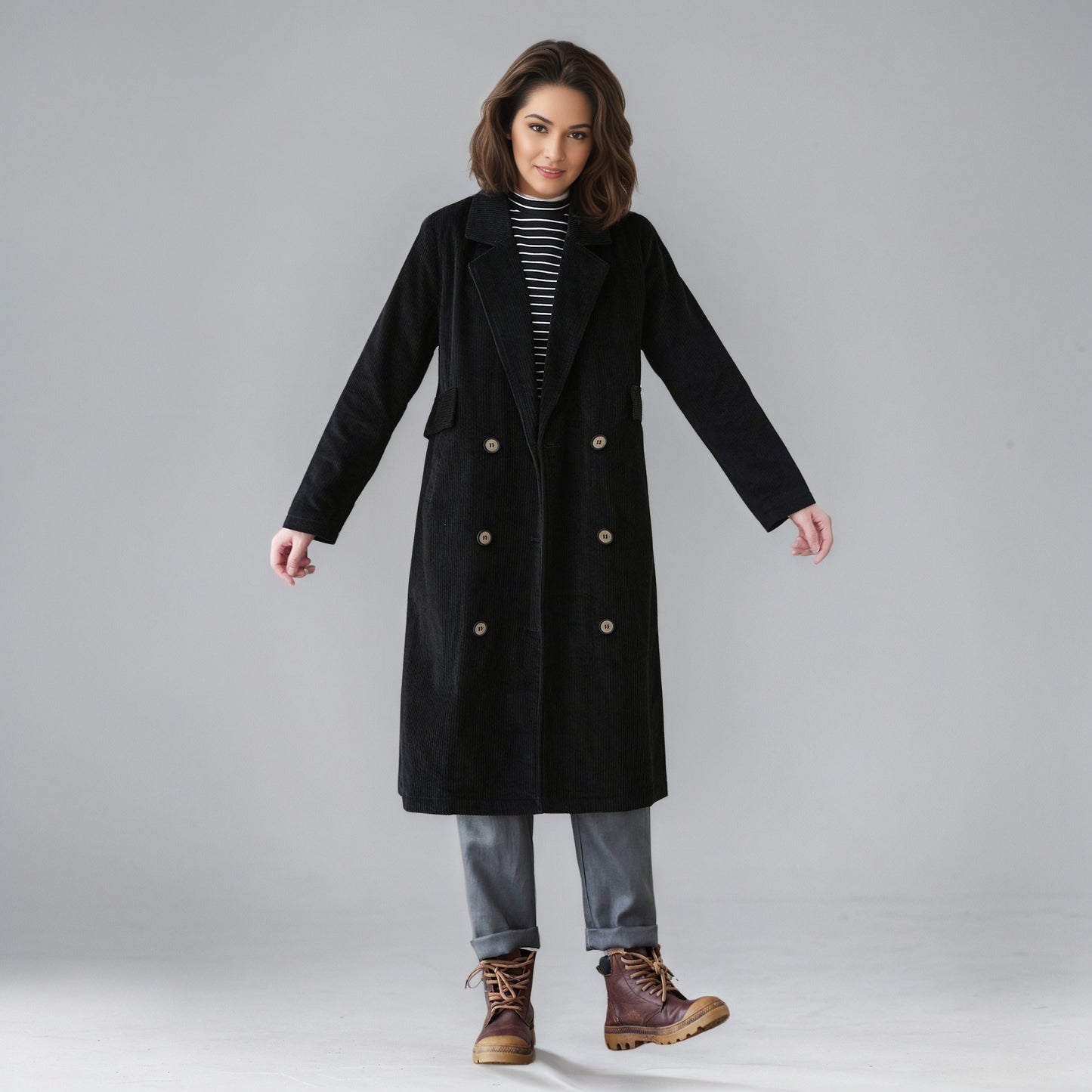 Plus Size Corduroy Jacket, Autumn Coat, Women Outerwear C5147