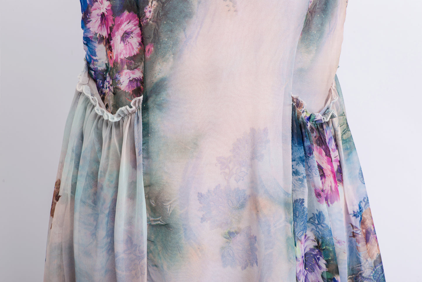 Floral summer prom chiffon dress C470
