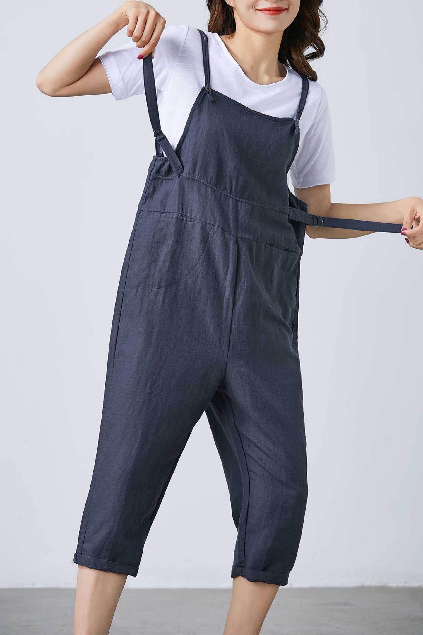Women Casual Loose Linen Jumpsuits C1690