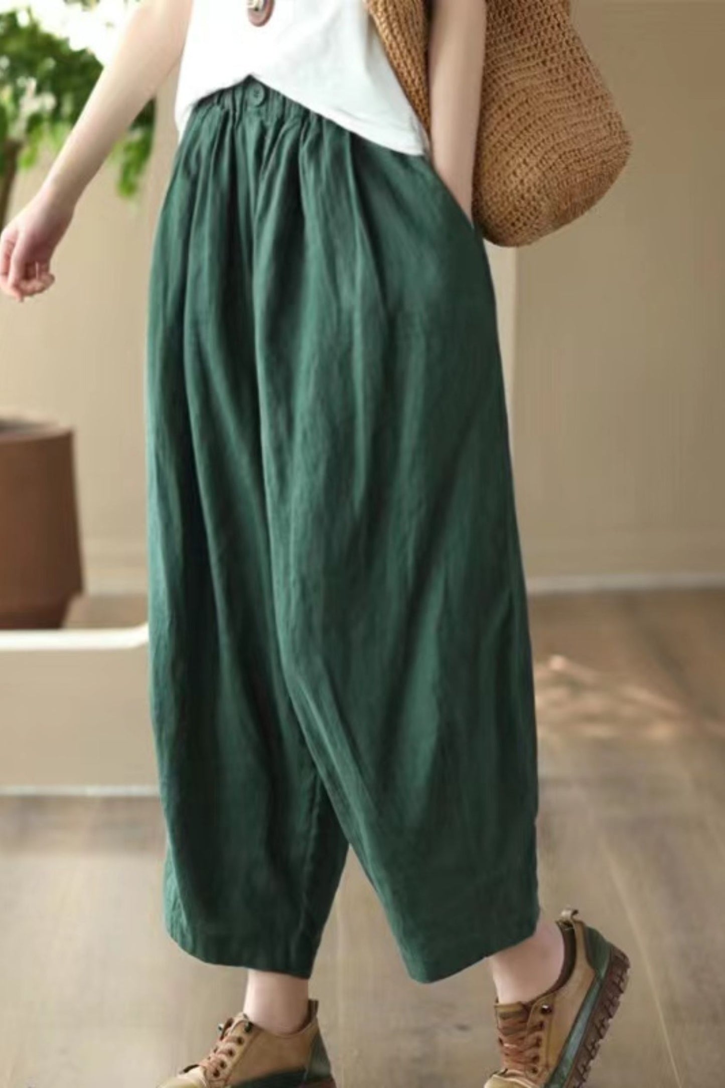 Summer leisure elastic lantern pants TT0054
