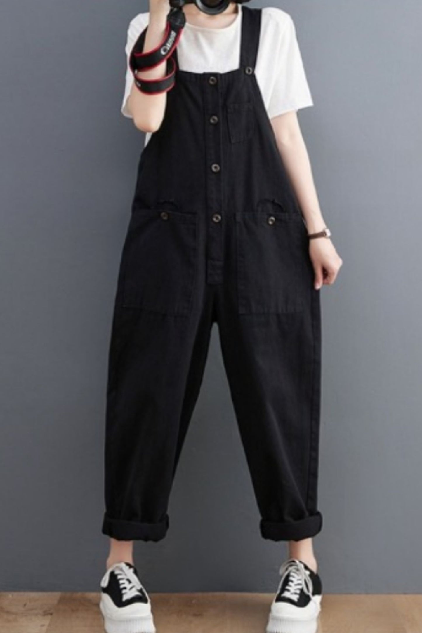 Loose fitting overalls pants women C5124