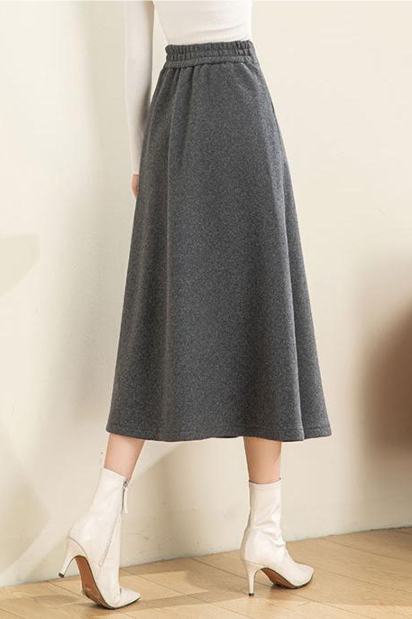 High Waisted Wool Skirt C3556