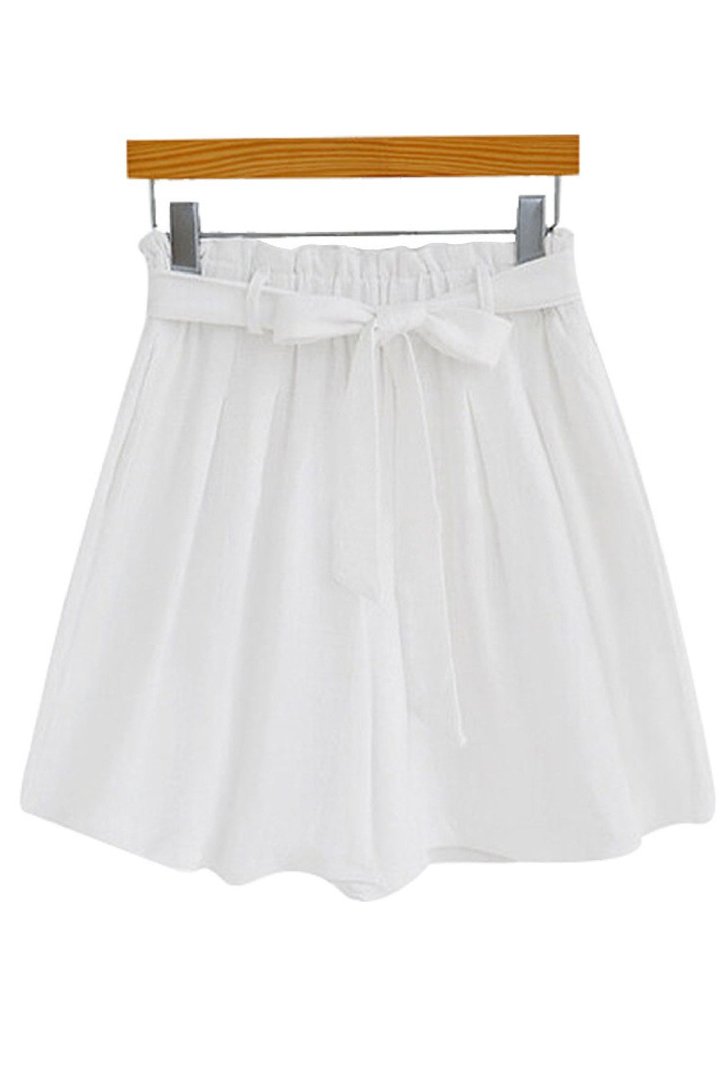 Womens Linen High Elastic Waist Summer Casual Shorts with Pocket C3161