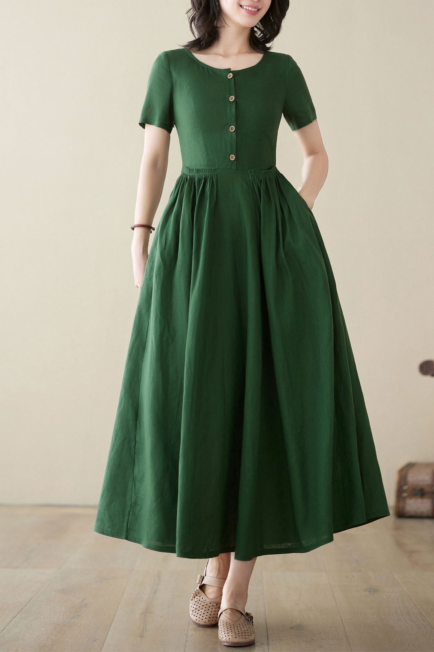 Women's Summer Swing Linen Dress C3950 - Size S(US4) #CK2400219