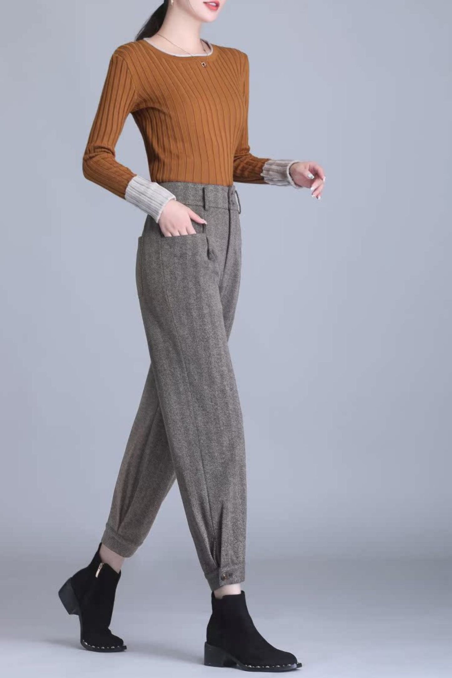 Winter loose fit womens office pants c5099
